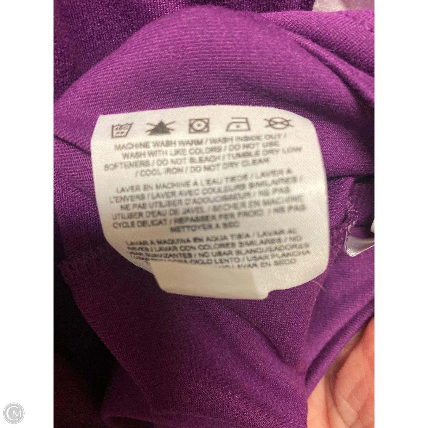 Athletic Top Short Sleeve By Nike In Purple, Size: M