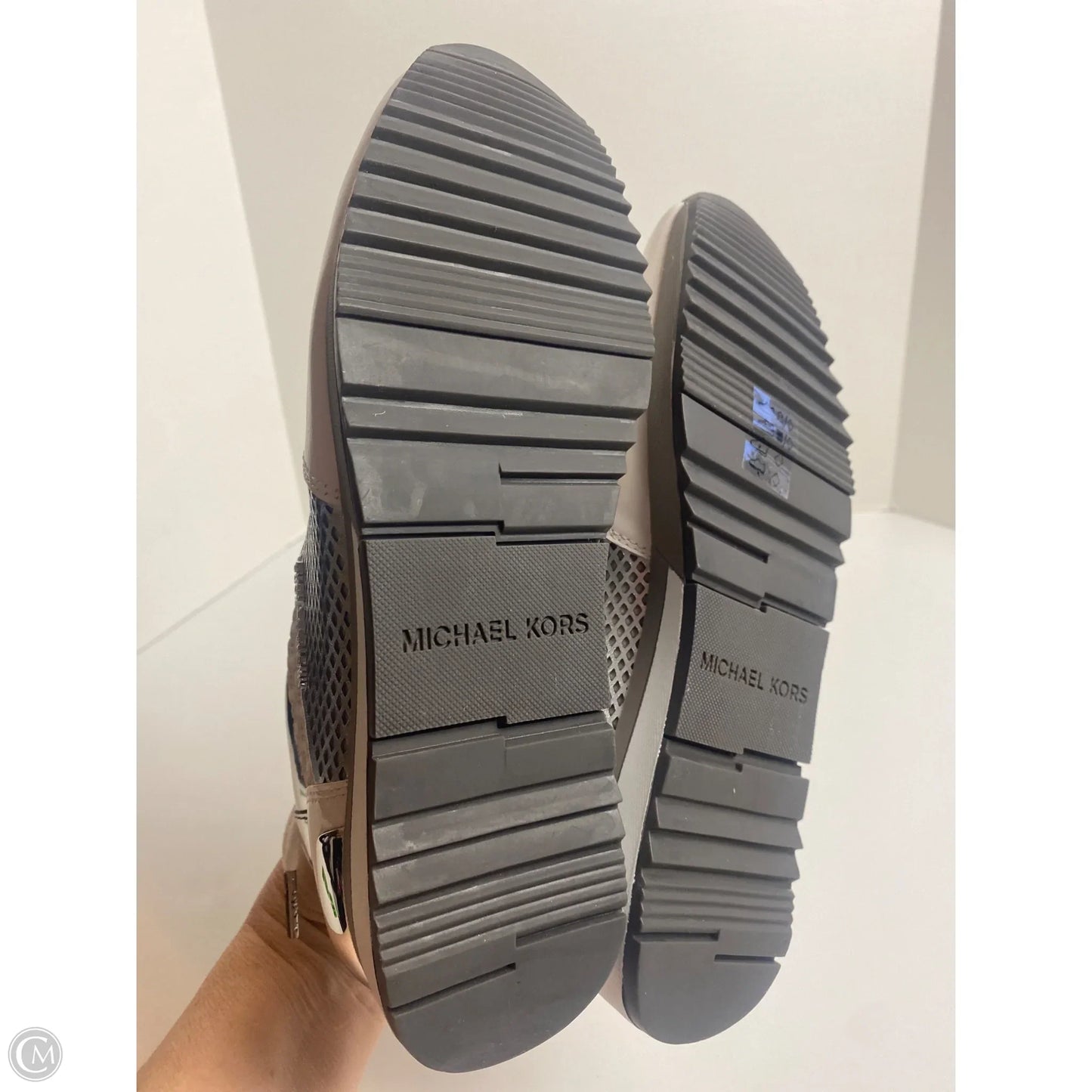 Shoes Designer By Michael Kors In Silver, Size: 9