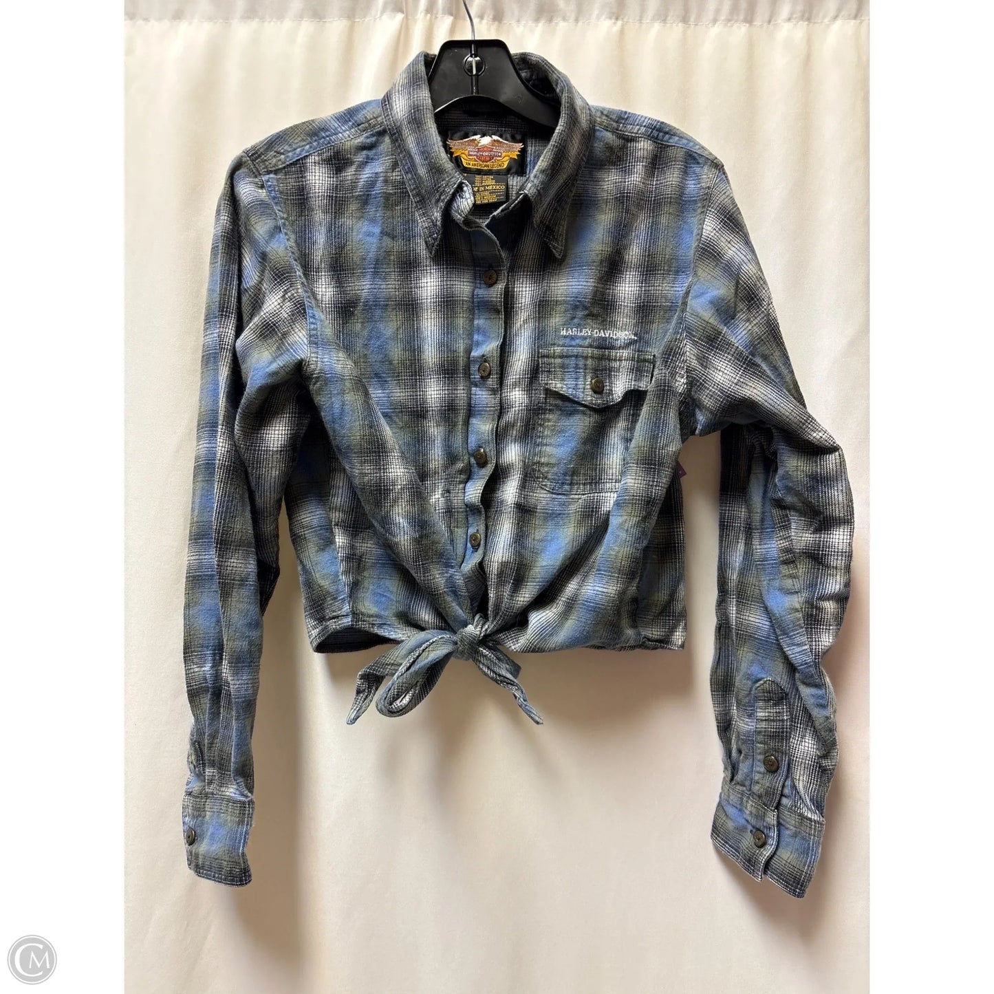 Top Long Sleeve By Harley Davidson In Blue, Size: M