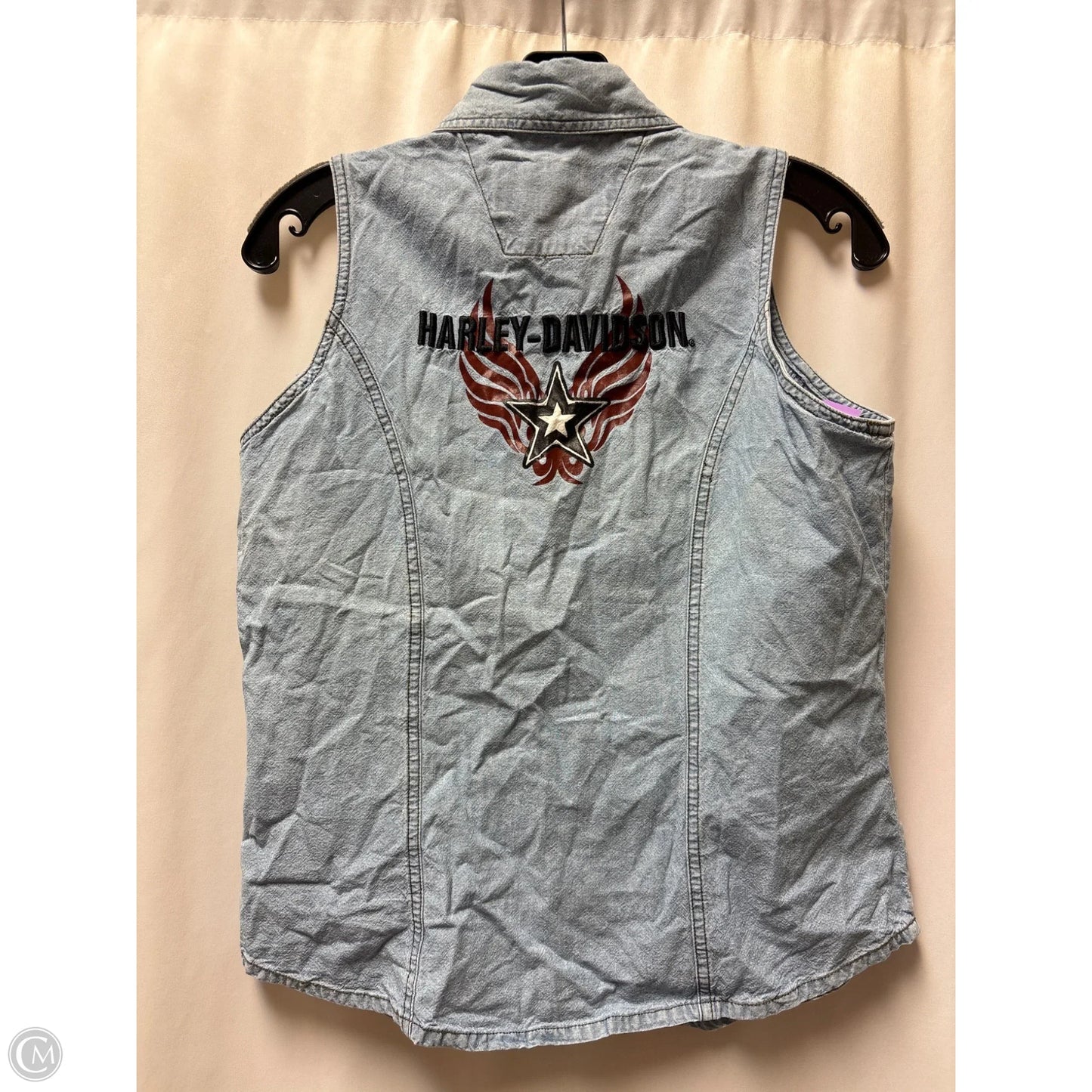 Top Sleeveless By Harley Davidson In Blue, Size: M