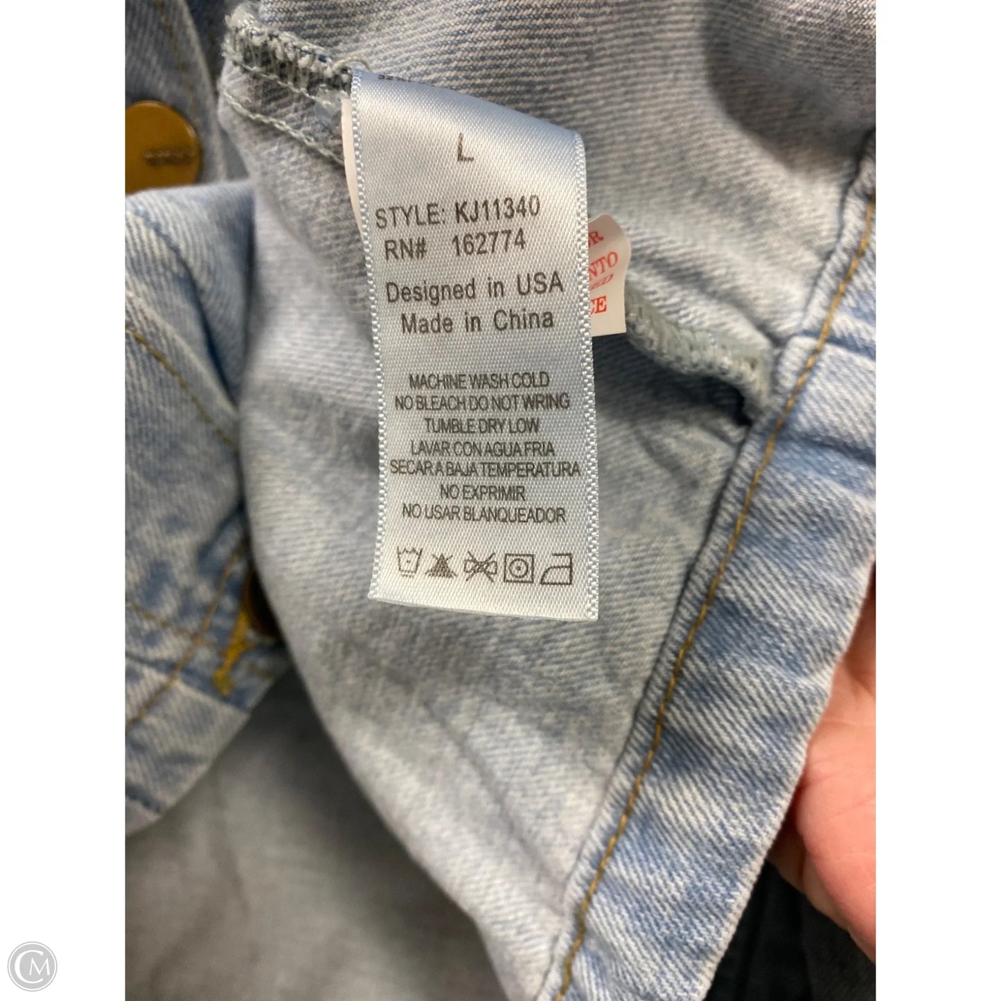 Jacket Denim By Mono B In Blue Denim, Size: L