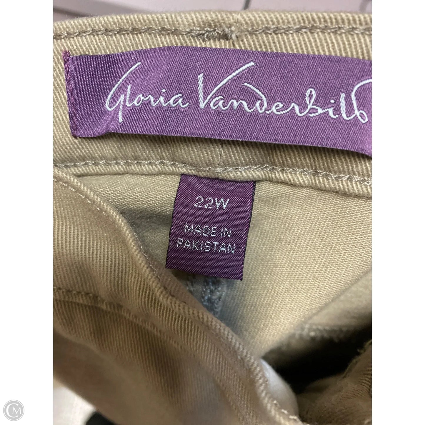 Pants Lounge By Gloria Vanderbilt In Beige, Size: 22