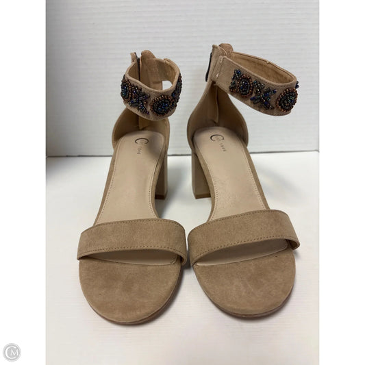 Shoes Heels Block By Cato In Tan, Size: 7