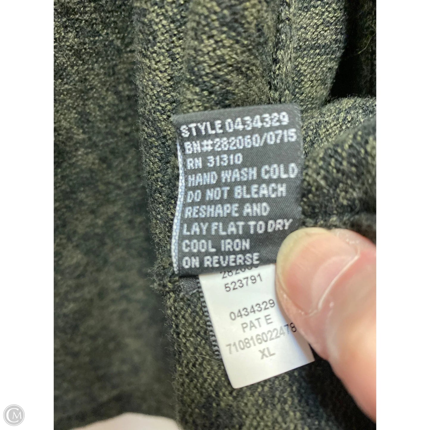 Cardigan By Ab Studio In Green, Size: Xl