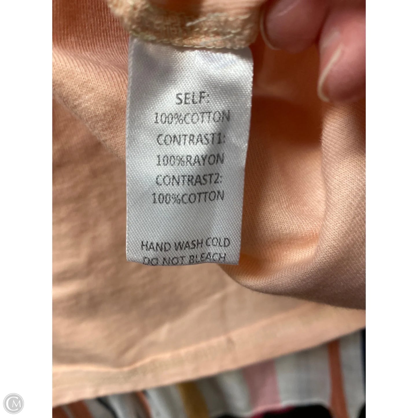 Top Long Sleeve By Easel In Peach, Size: L