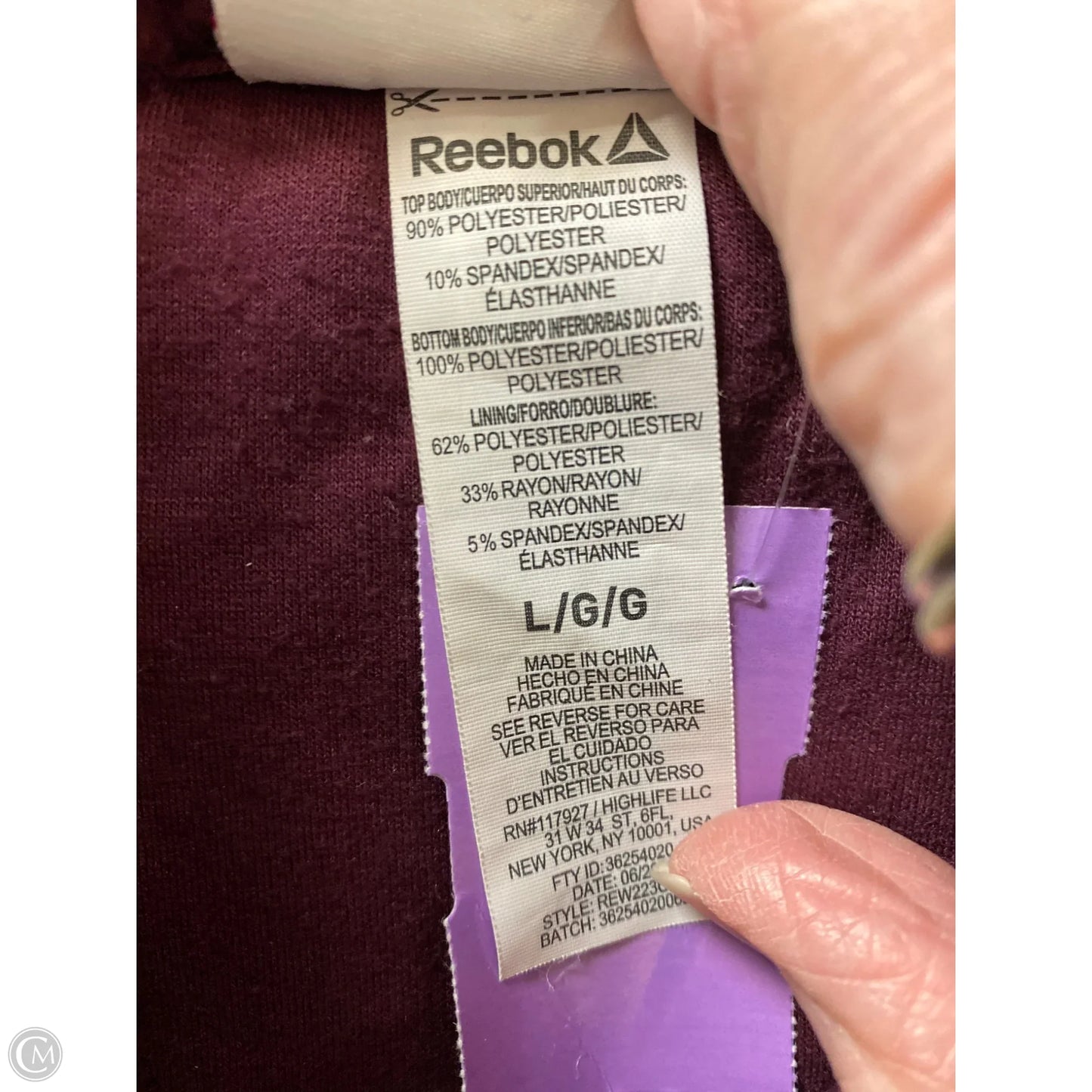 Jacket Faux Fur & Sherpa By Reebok In Maroon, Size: L