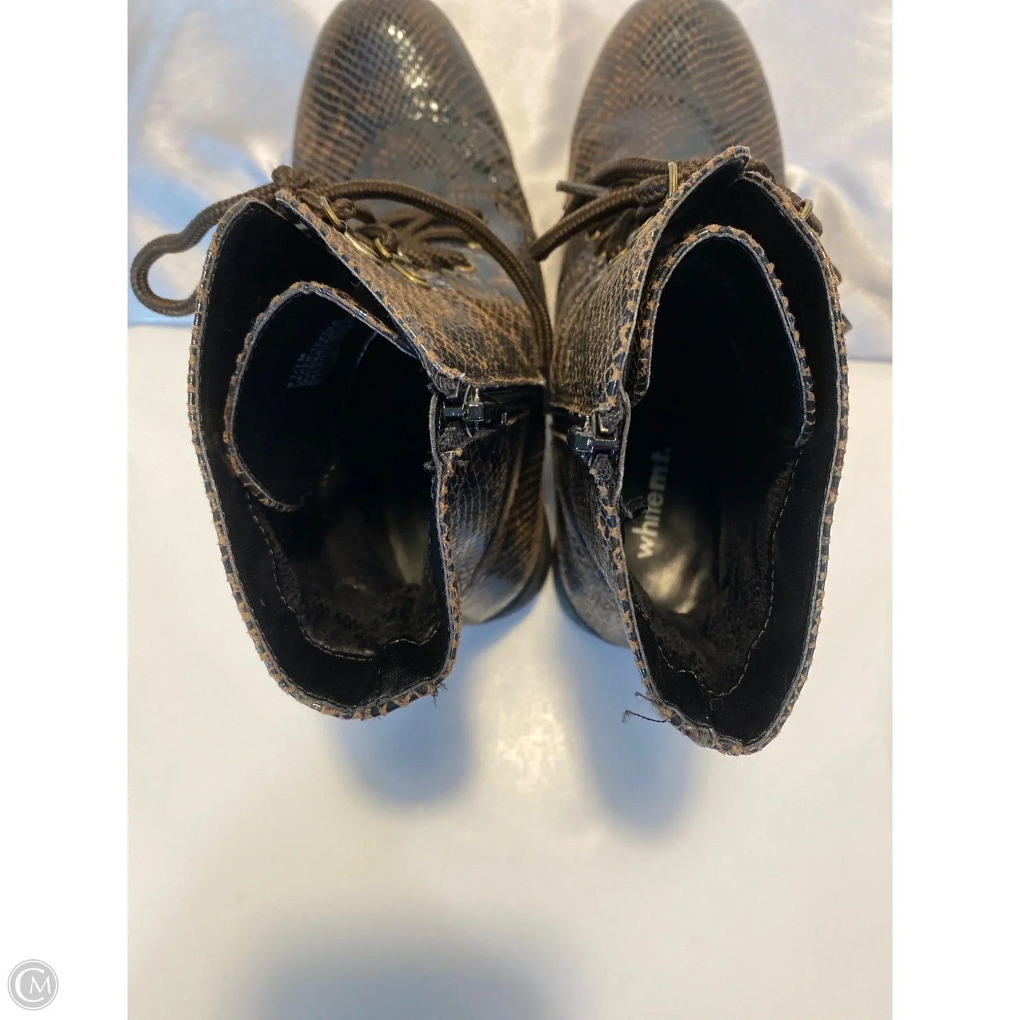 Boots Combat By White Mountain In Snakeskin Print, Size: 9.5