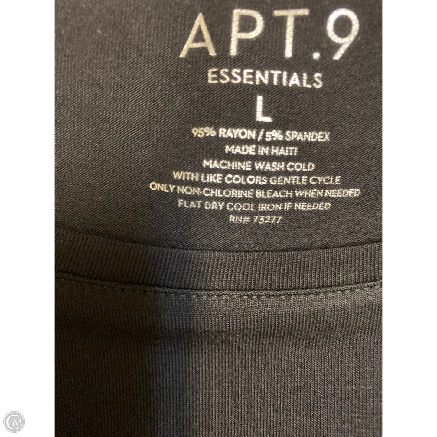 Top Long Sleeve By Apt 9 In Black, Size: L