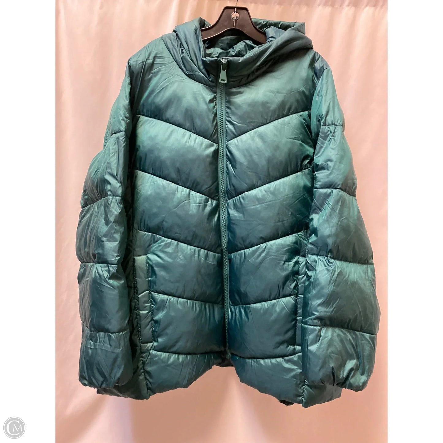 Coat Puffer & Quilted By Lane Bryant In Green, Size: 3x