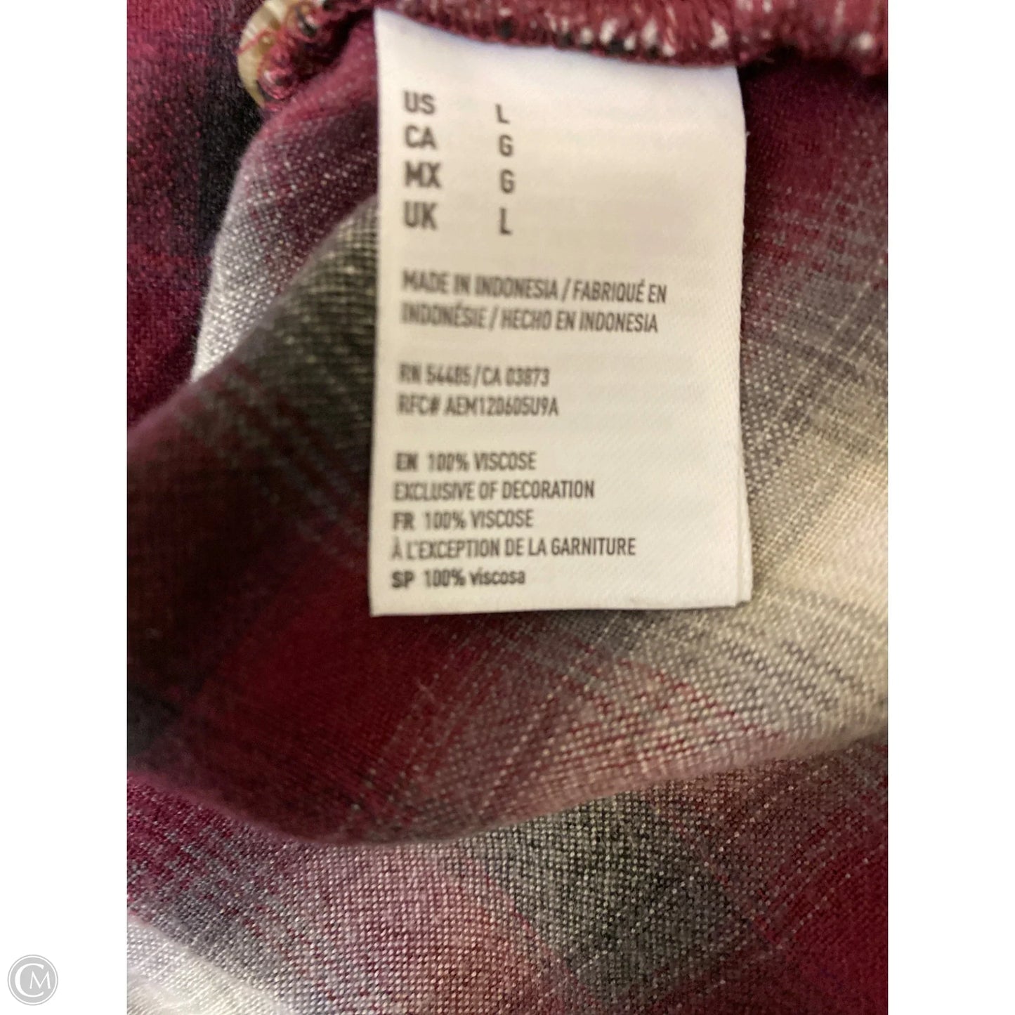 Top Long Sleeve By American Eagle In Maroon, Size: L