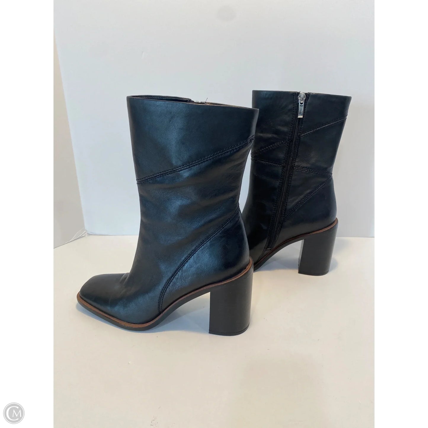 Boots Mid-calf Heels By Franco Sarto In Black, Size: 8