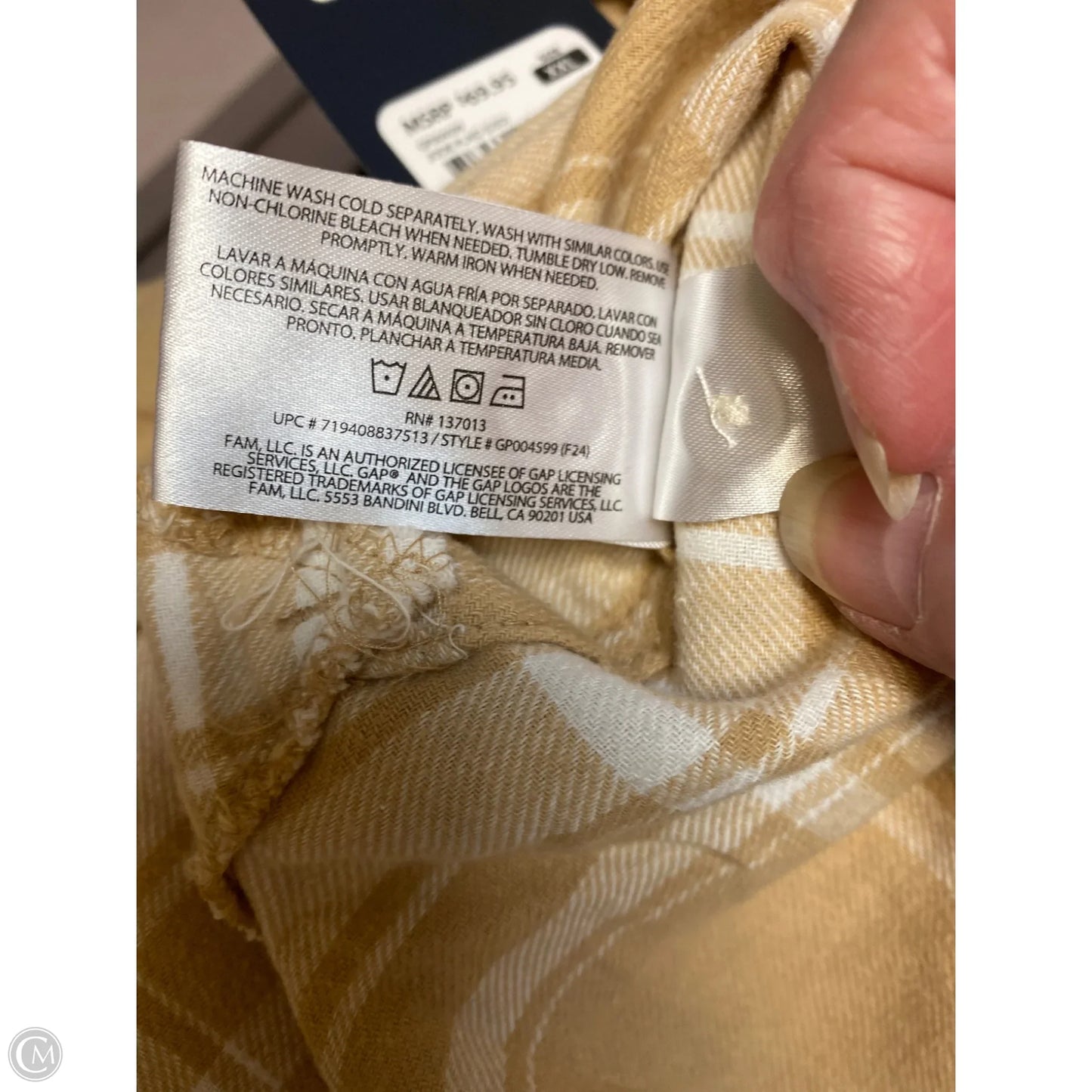 Top Long Sleeve By Gap In Tan, Size: Xxl