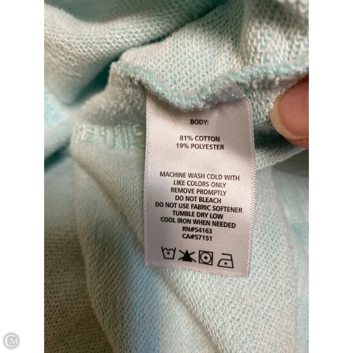 Sweatshirt Hoodie By Calvin Klein In Teal, Size: Xl