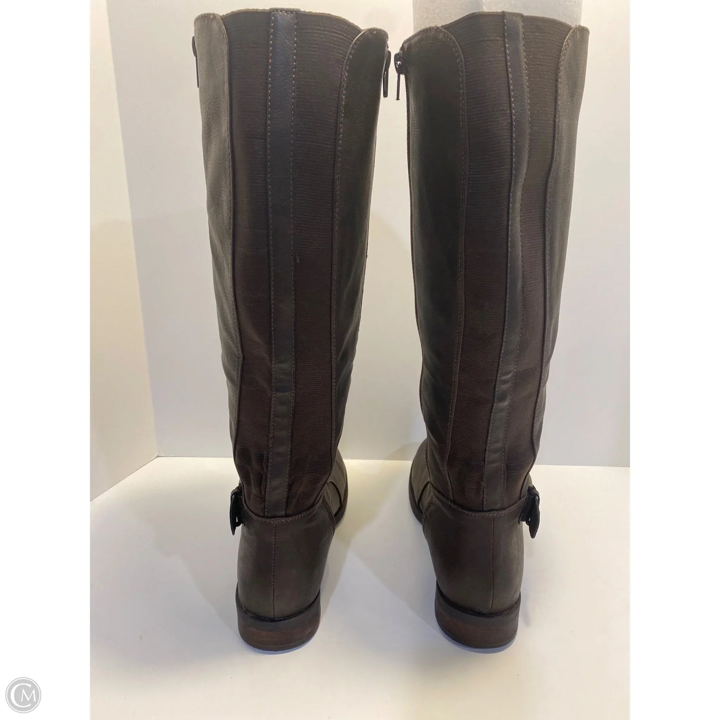 Boots Knee Flats By Clothes Mentor In Brown, Size: 9.5