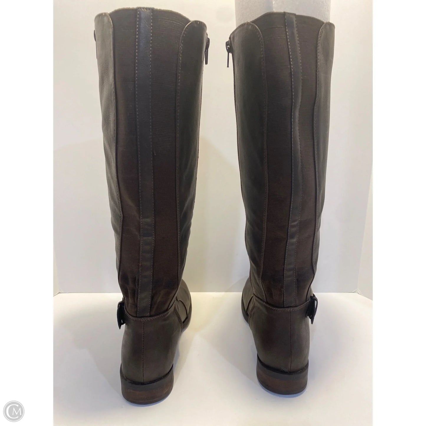 Boots Knee Flats By Clothes Mentor In Brown, Size: 9.5