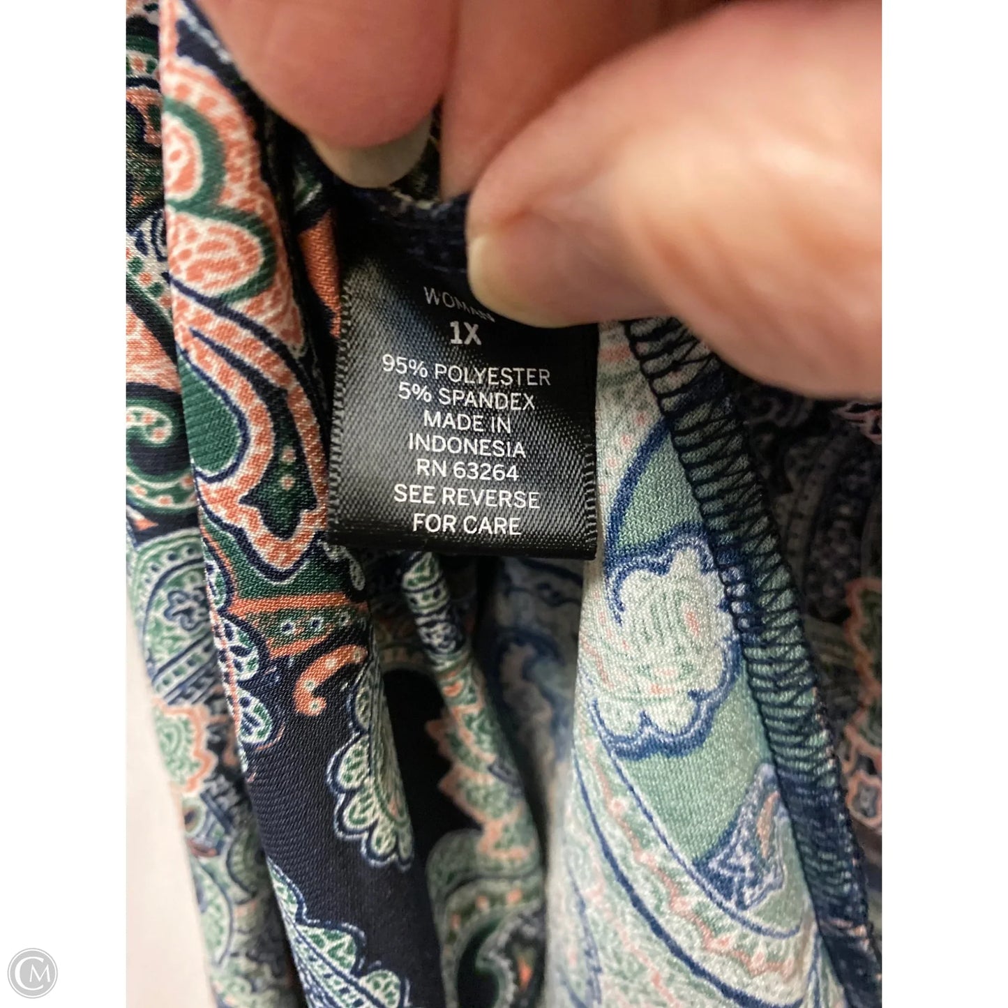 Top Long Sleeve By Roz And Ali In Paisley Print, Size: 1x