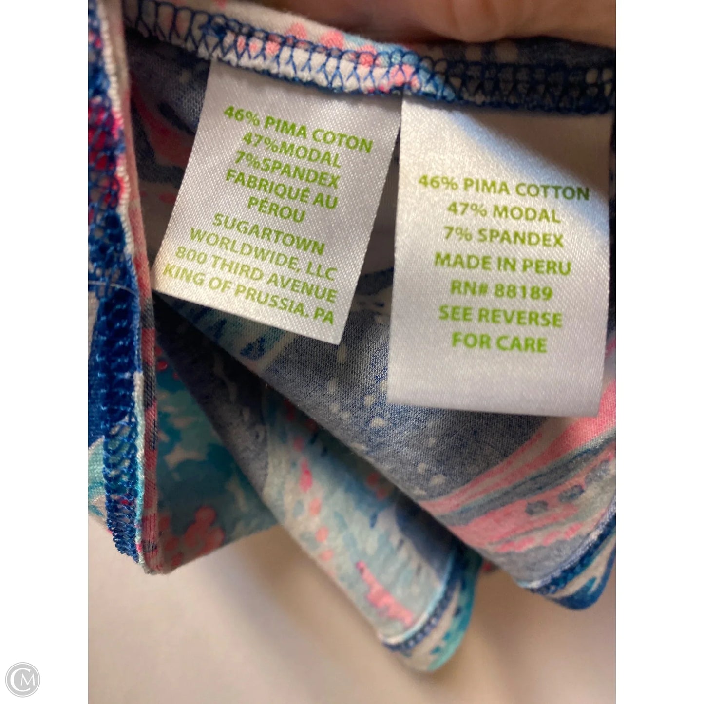 Top Short Sleeve Designer By Lilly Pulitzer In Blue, Size: S