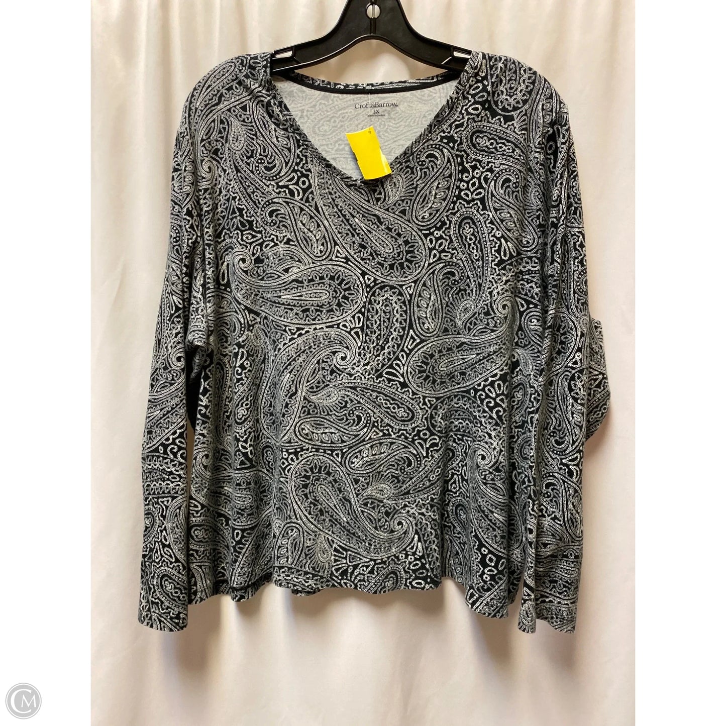 Top Sleeveless By Croft And Barrow In Black & White, Size: 3x