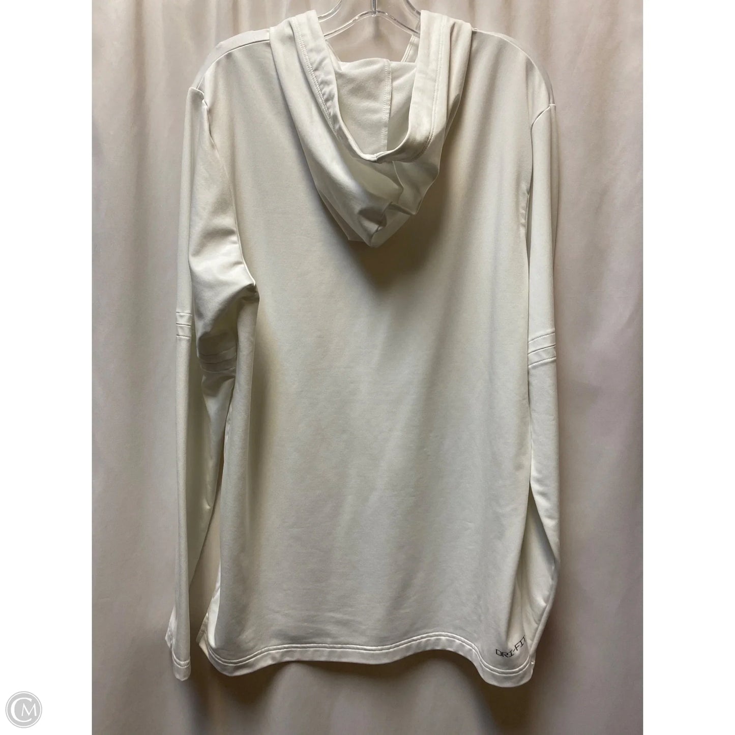 Athletic Top Long Sleeve Hoodie By Nike In White, Size: L