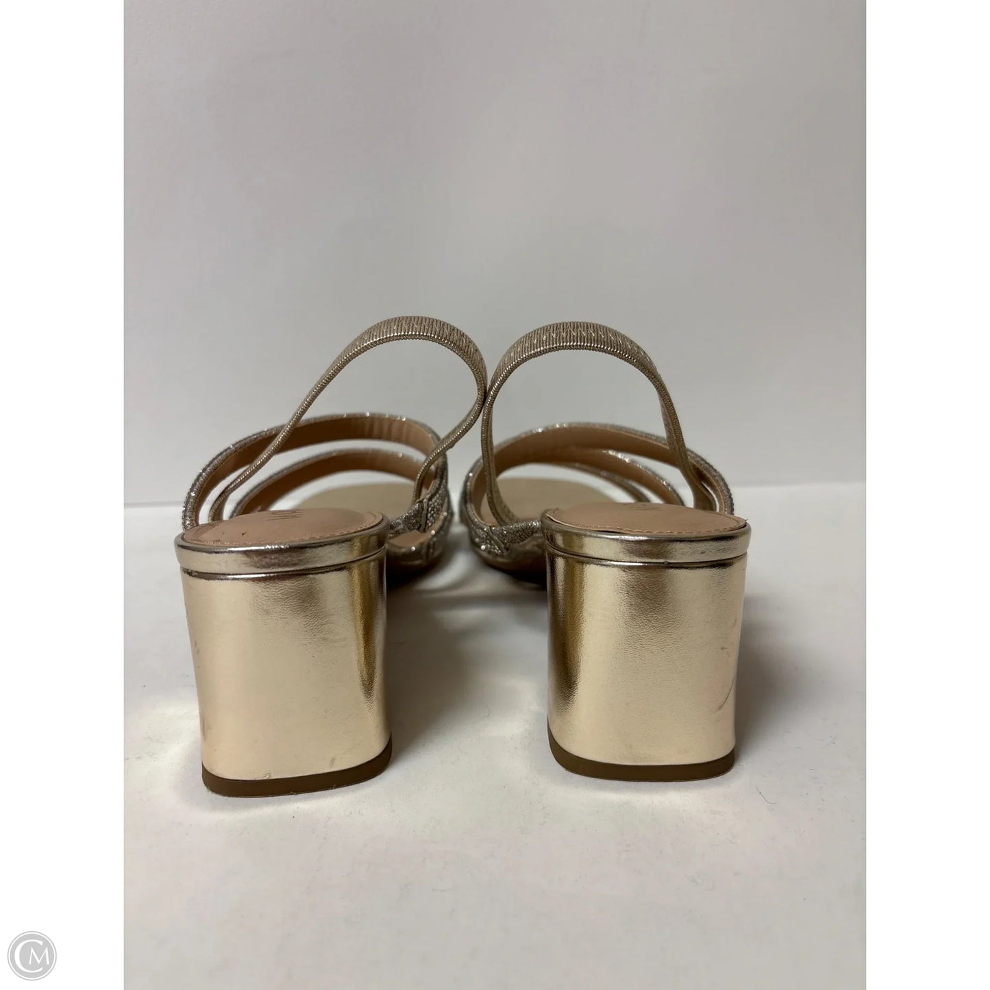 Shoes Heels Block By Maripe In Silver, Size: 10