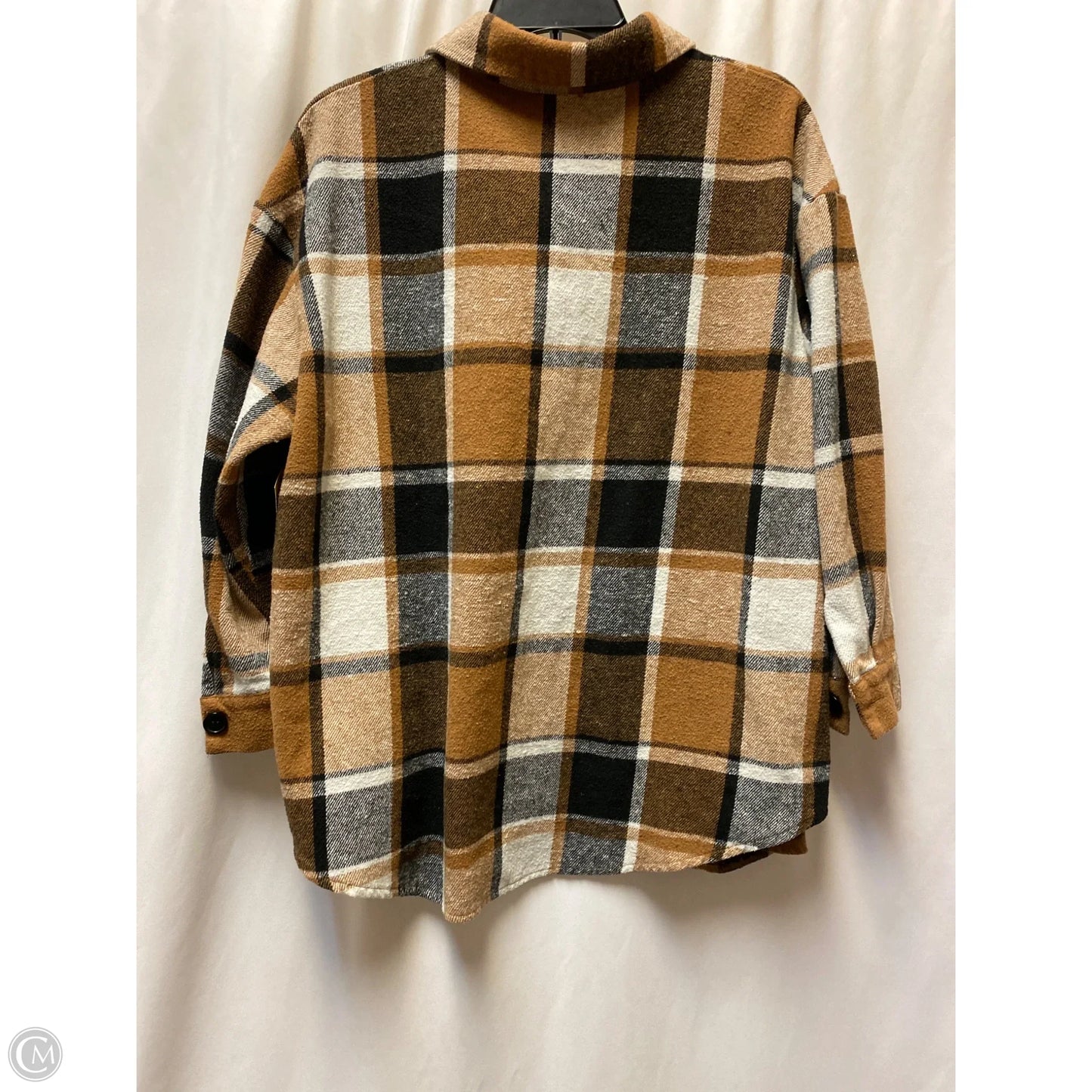 Jacket Shirt By Shein In Brown, Size: 1x