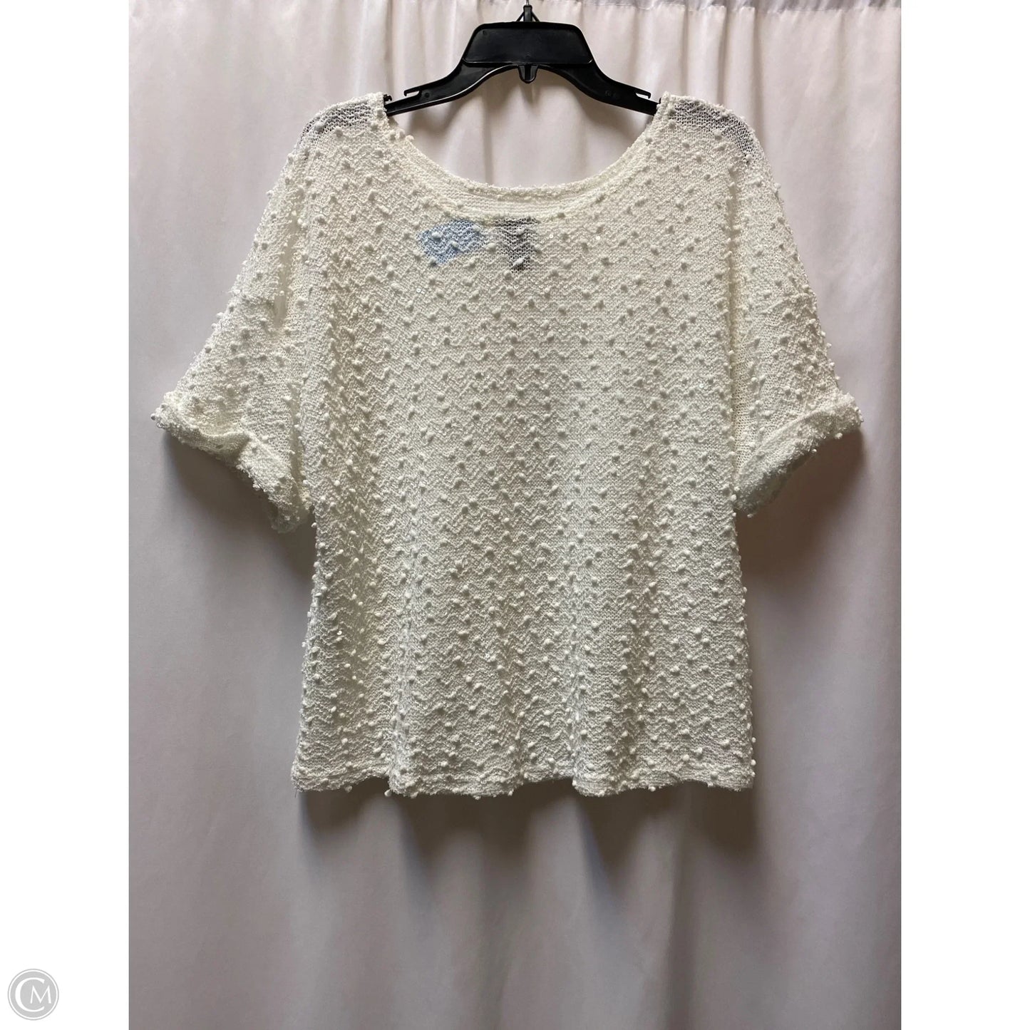 Top Short Sleeve By Daytrip In White, Size: L
