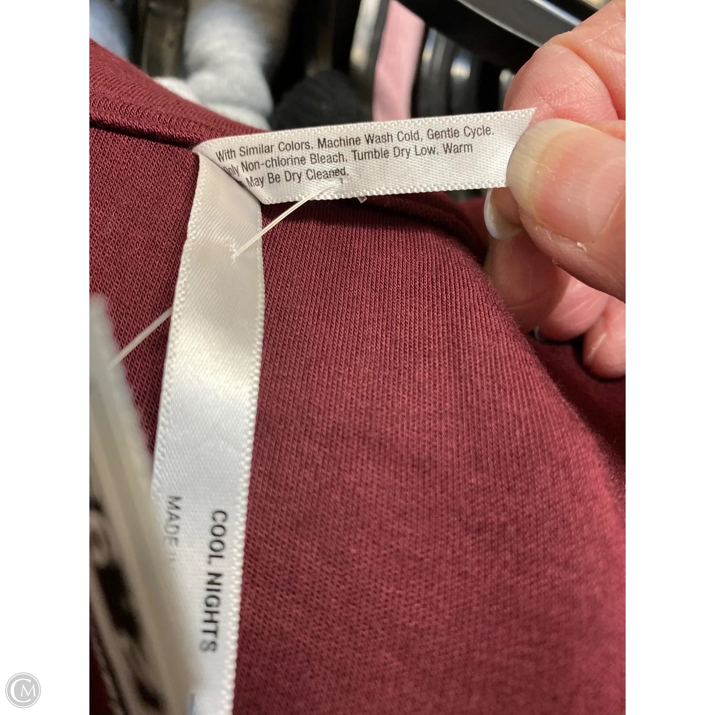 Top Long Sleeve By Soma In Maroon, Size: Xxl