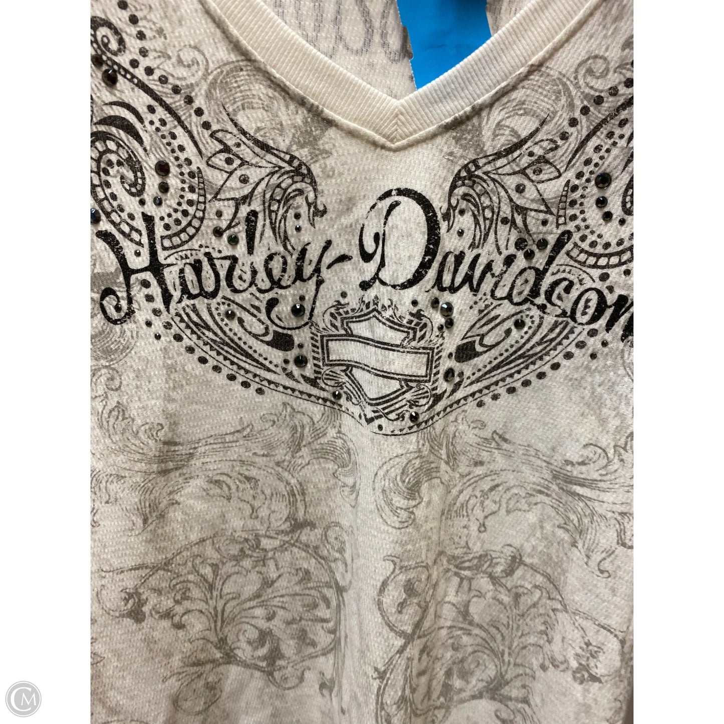 Top Long Sleeve By Harley Davidson In Cream, Size: Xs