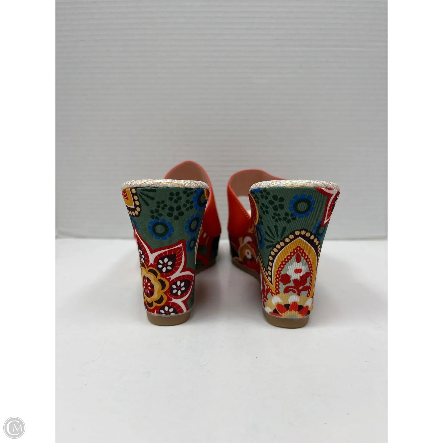Sandals Heels Block By Clothes Mentor In Orange, Size: 6