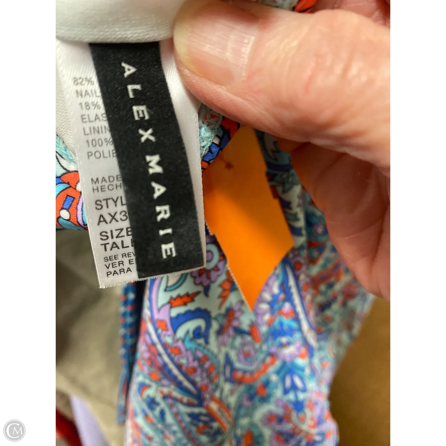 Swimsuit Top By Alex Marie In Blue, Size: L