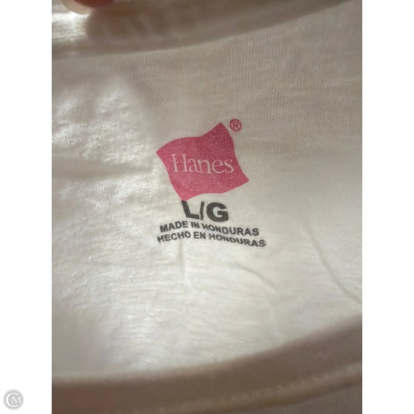 Top Short Sleeve By Hanes In White, Size: L