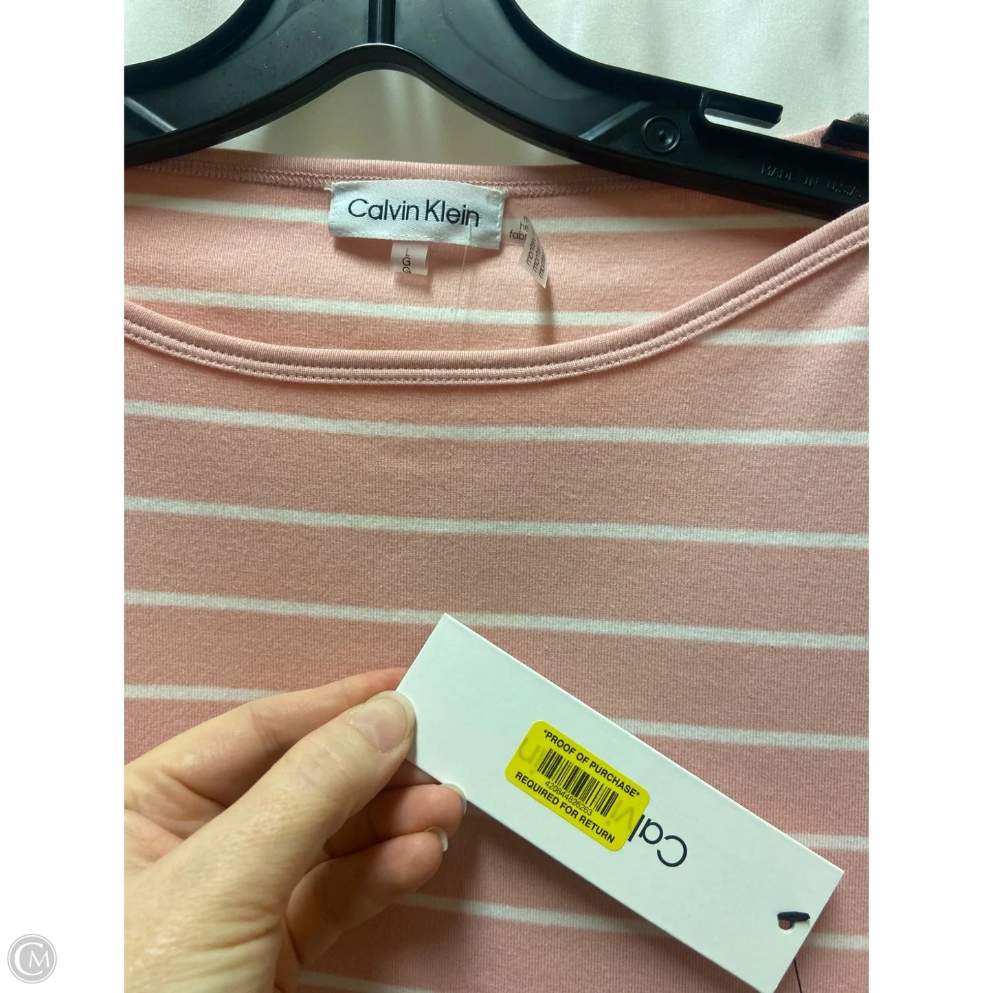 Top Short Sleeve By Calvin Klein In Pink, Size: L