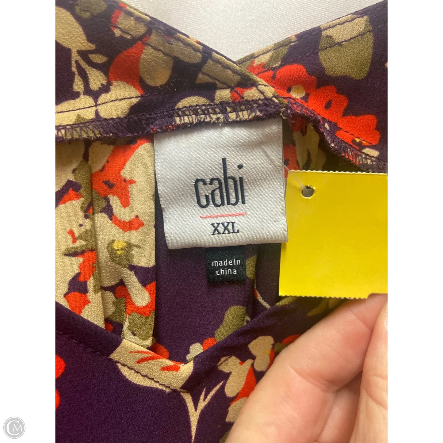 Top Short Sleeve By Cabi In Purple, Size: Xxl