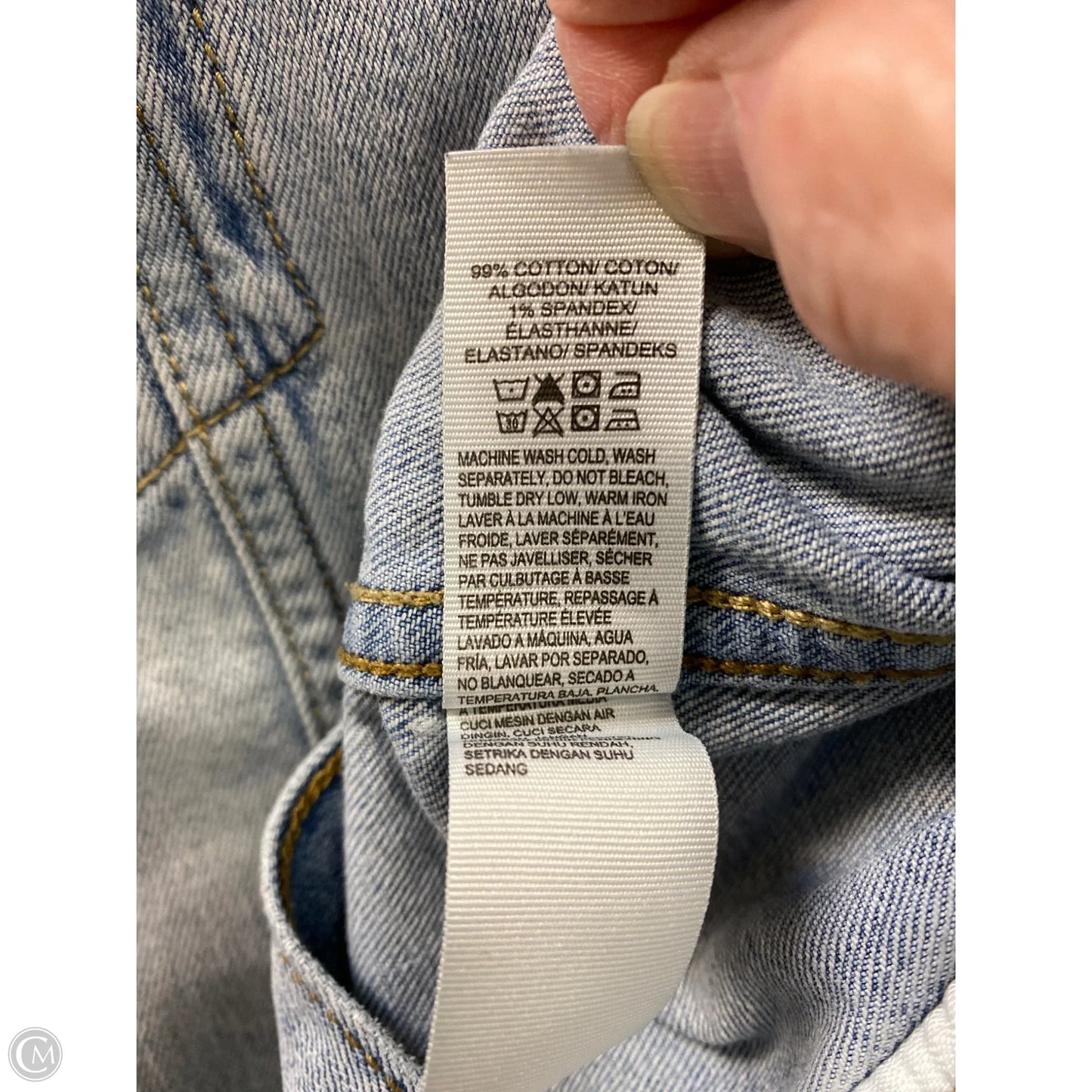 Jacket Denim By Lucky Brand In Blue Denim, Size: L