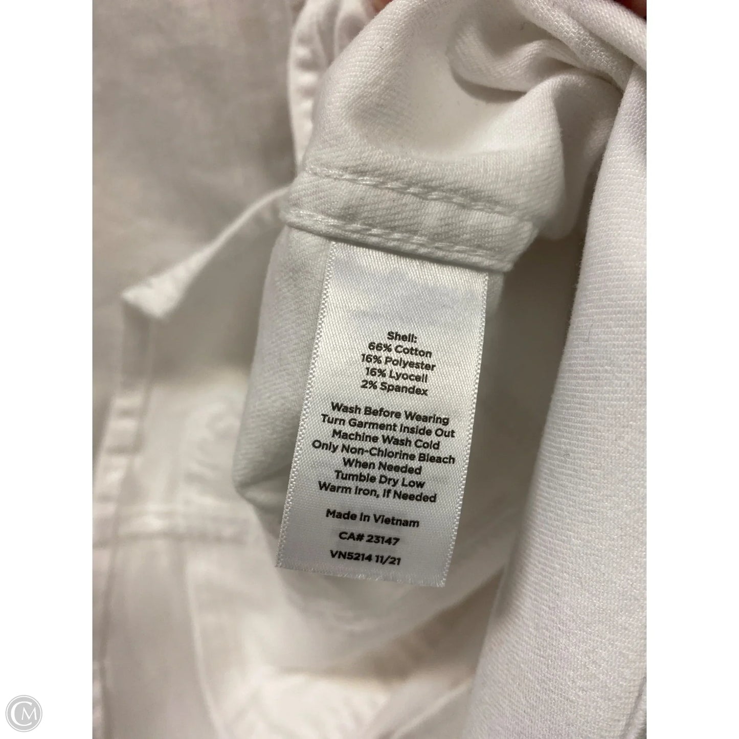 Jacket Denim By Talbots In White, Size: L