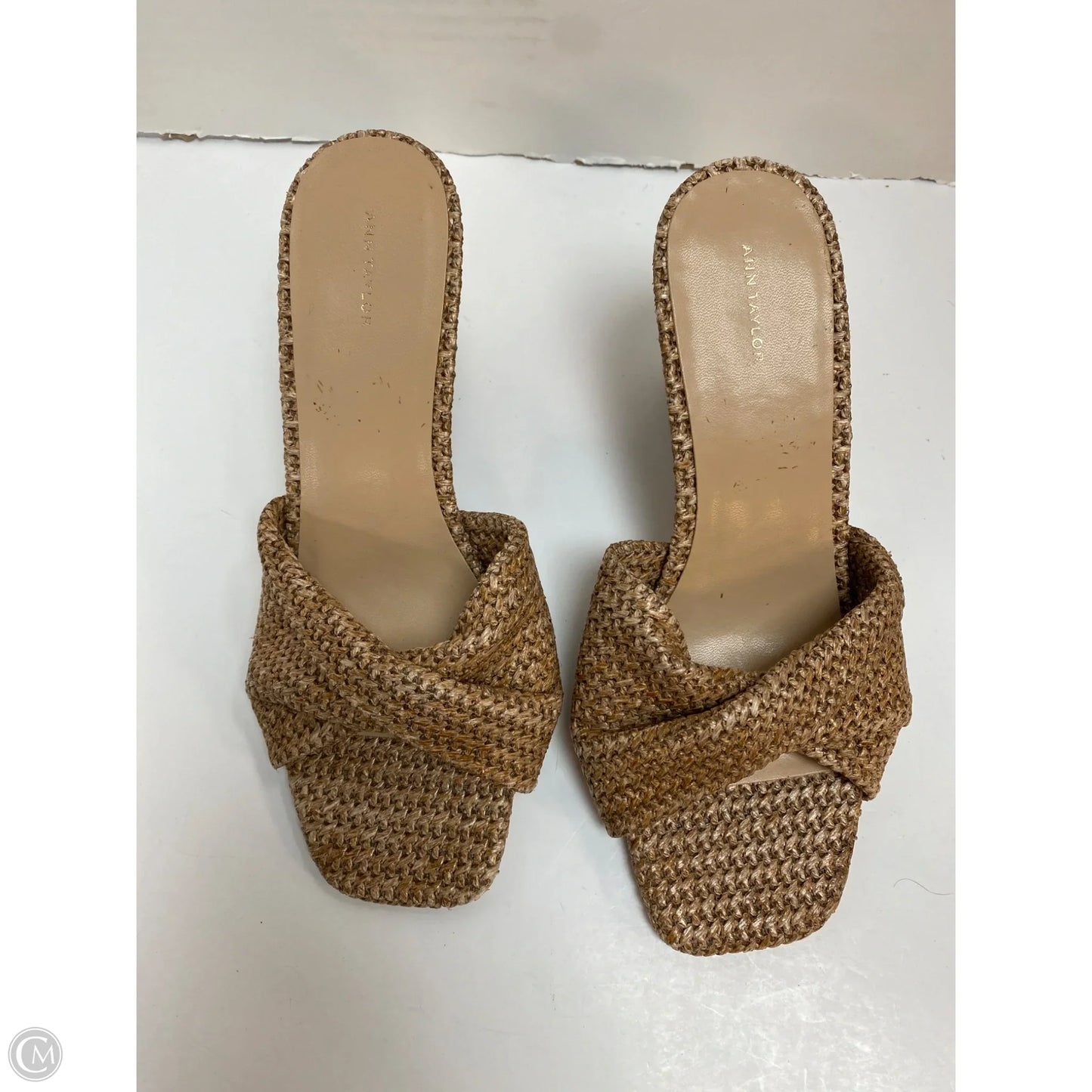 Sandals Heels Wedge By Ann Taylor In Tan, Size: 10