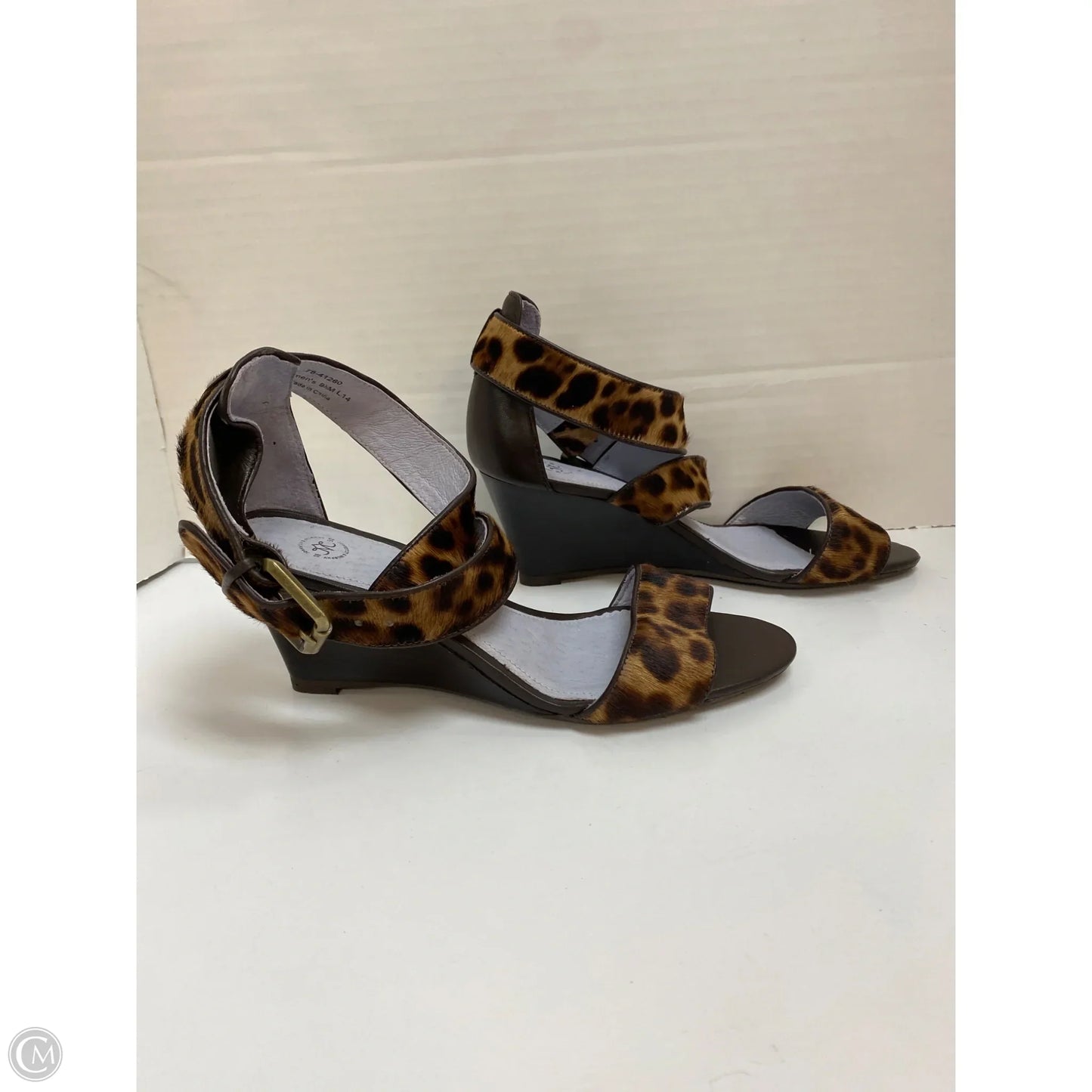 Sandals Heels Wedge By Johnston & Murphy In Animal Print, Size: 9.5