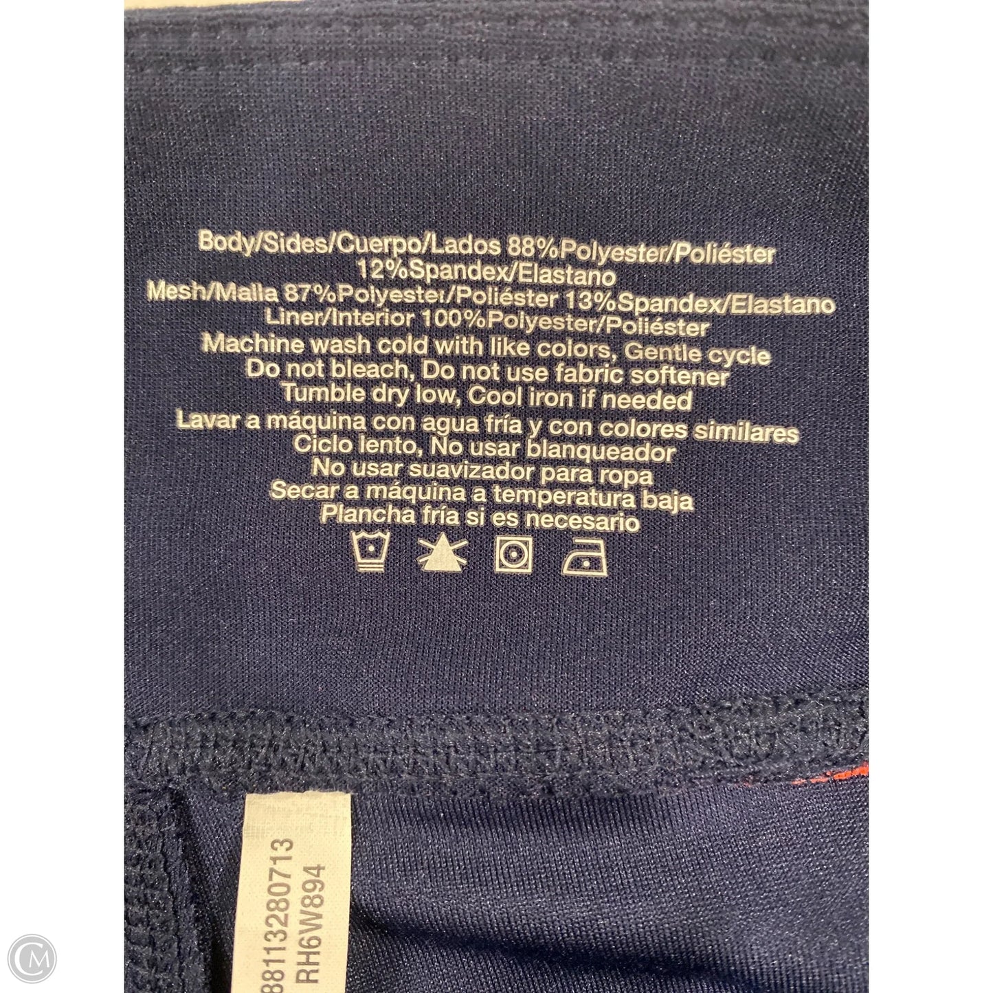 Athletic Leggings By Avia In Navy, Size: M