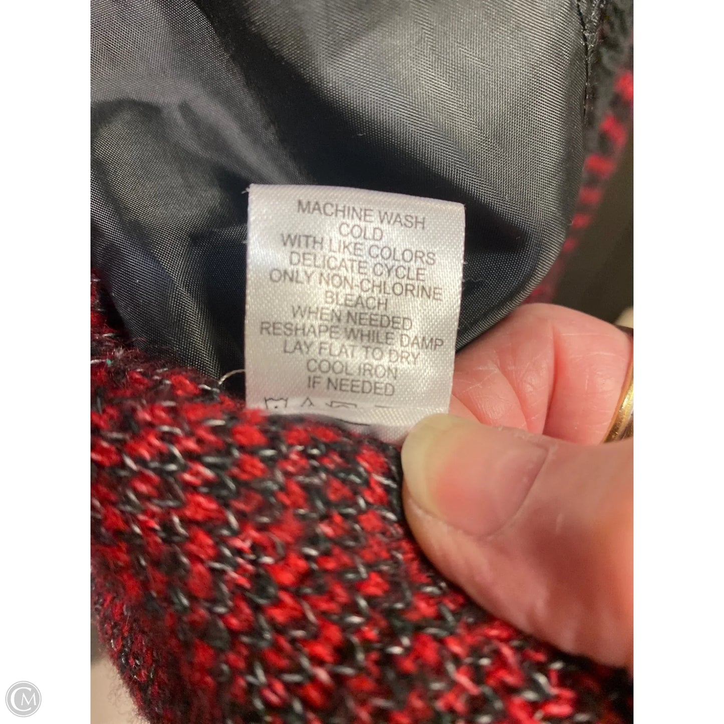 Coat Wool By Adrienne Vittadini In Red, Size: M