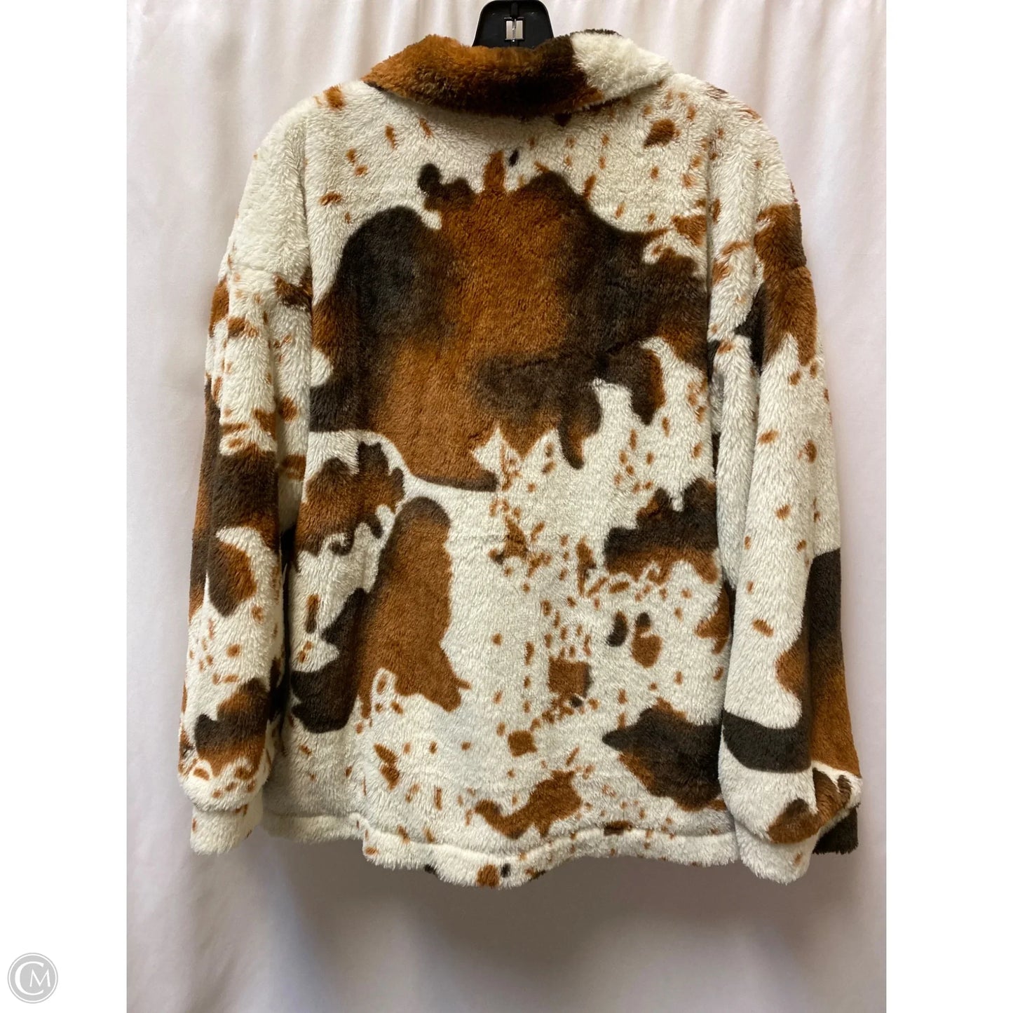 Coat Wool By Bke In Animal Print, Size: L