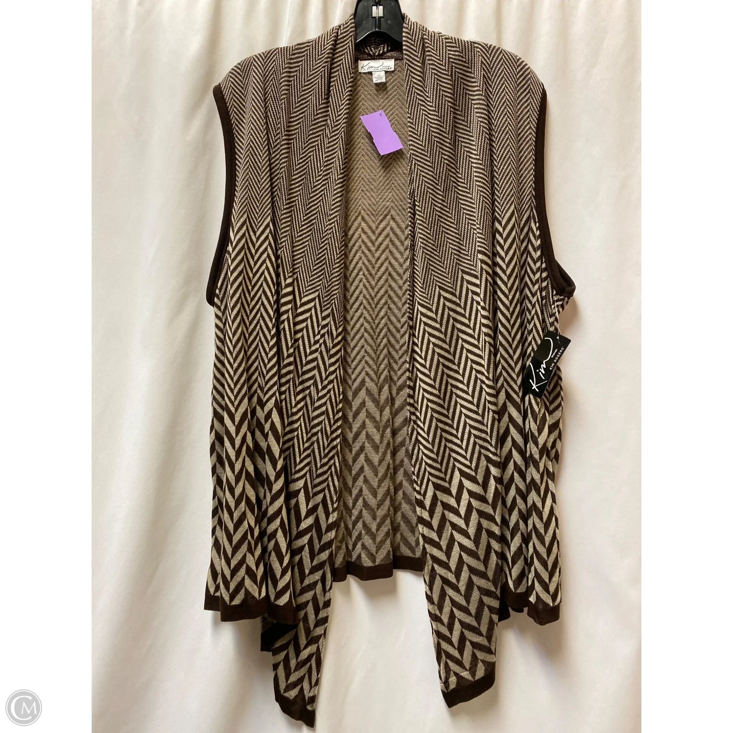Cardigan By Kim Rogers In Brown, Size: 2x