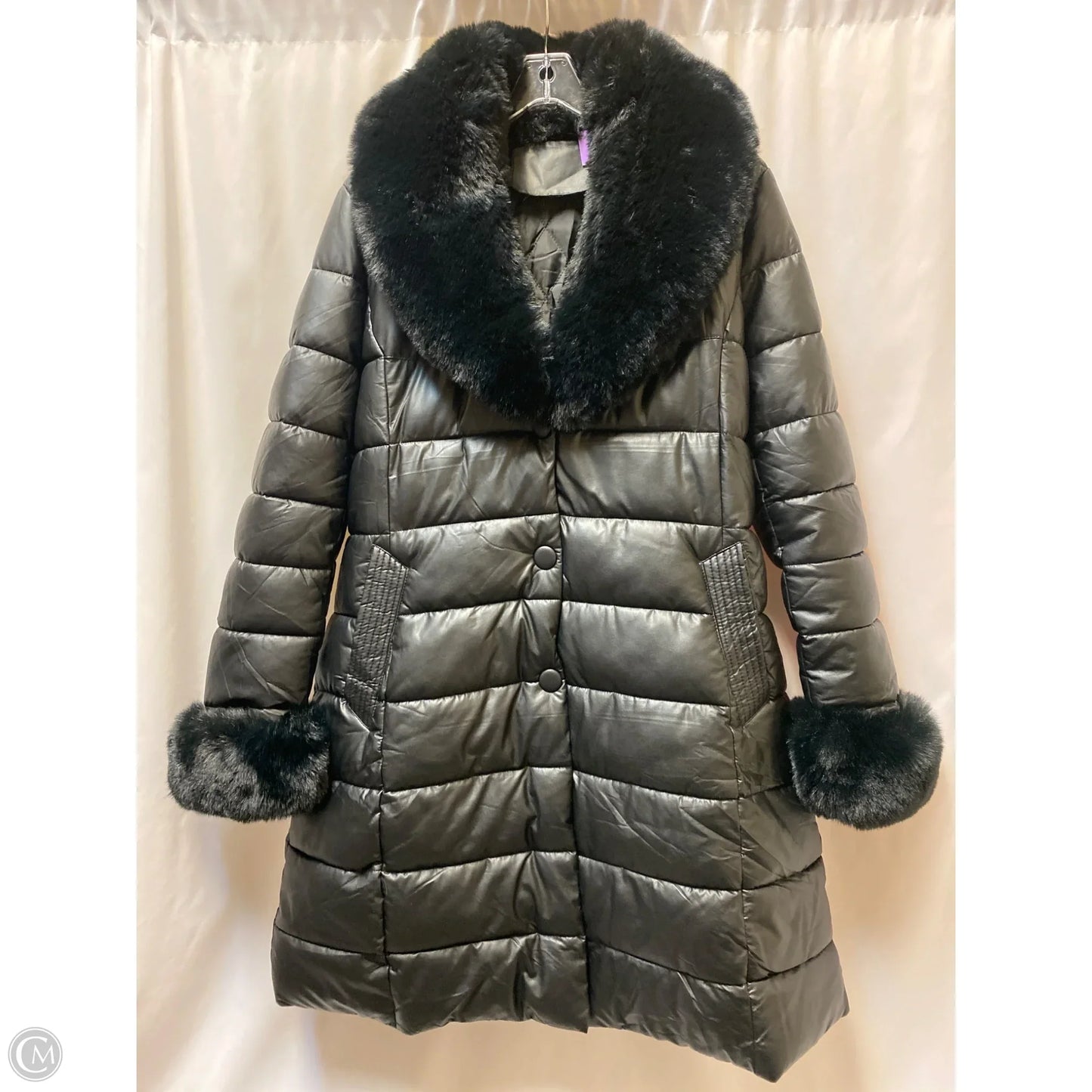 Coat Leather By Clothes Mentor In Black, Size: Xxl