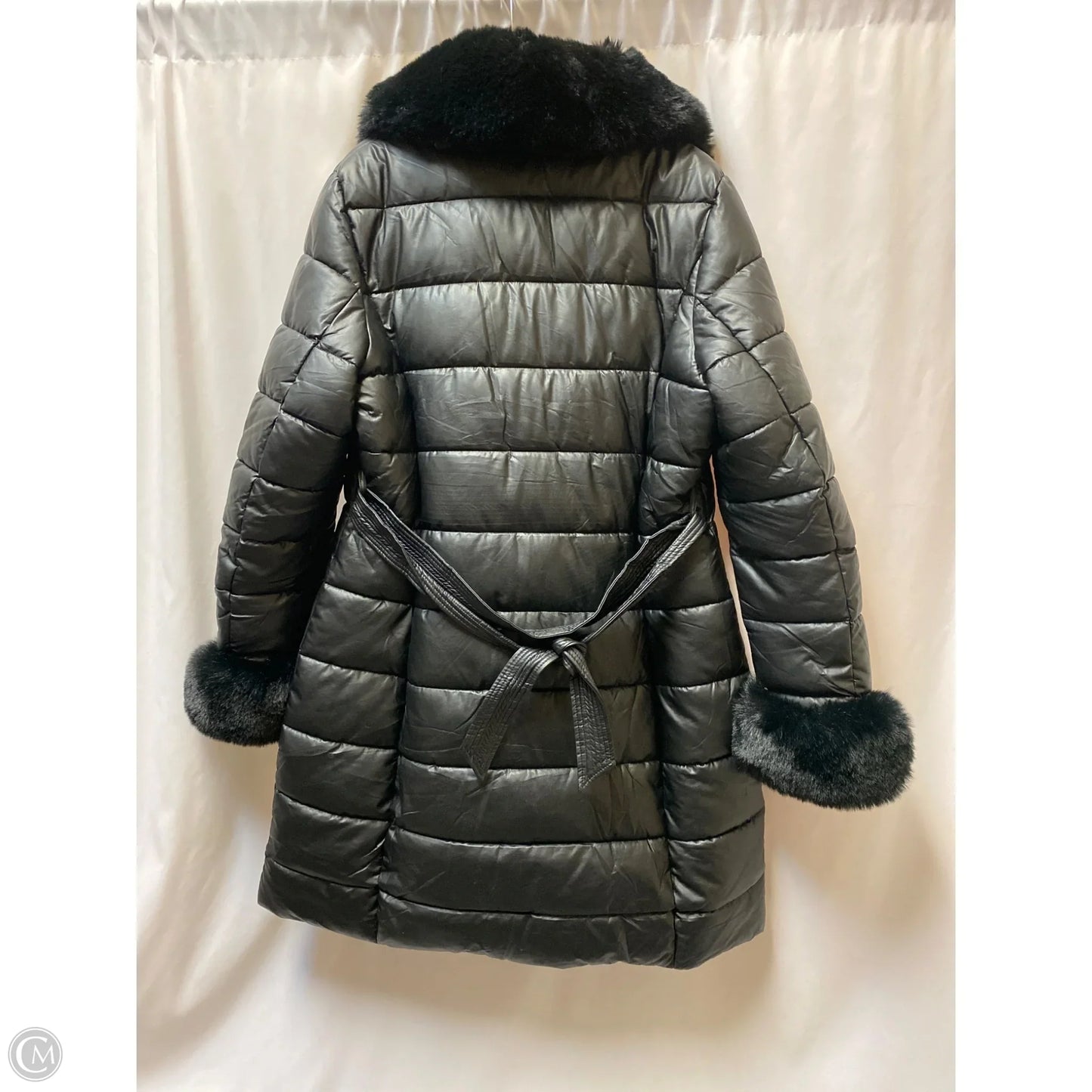 Coat Leather By Clothes Mentor In Black, Size: Xxl