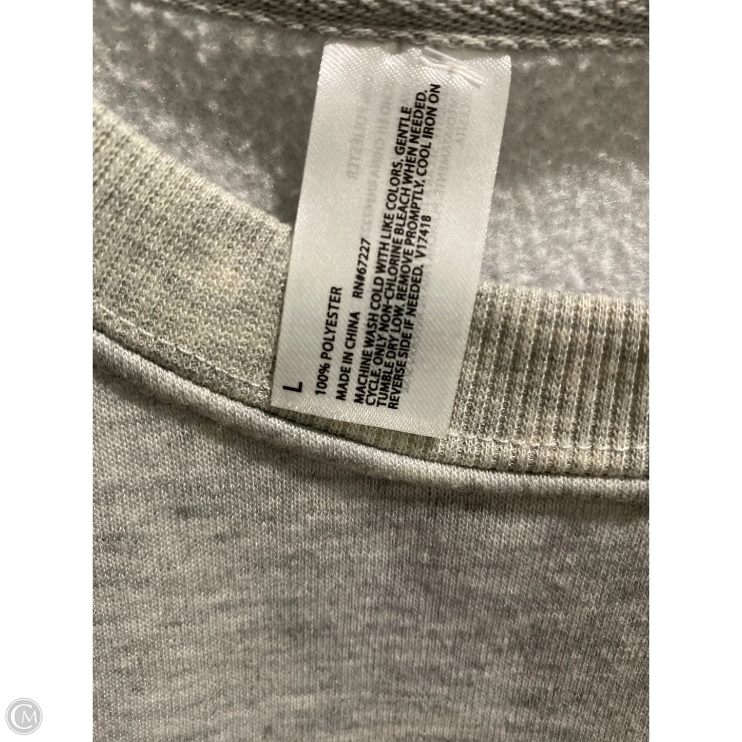 Sweatshirt Crewneck By Clothes Mentor In Grey, Size: L