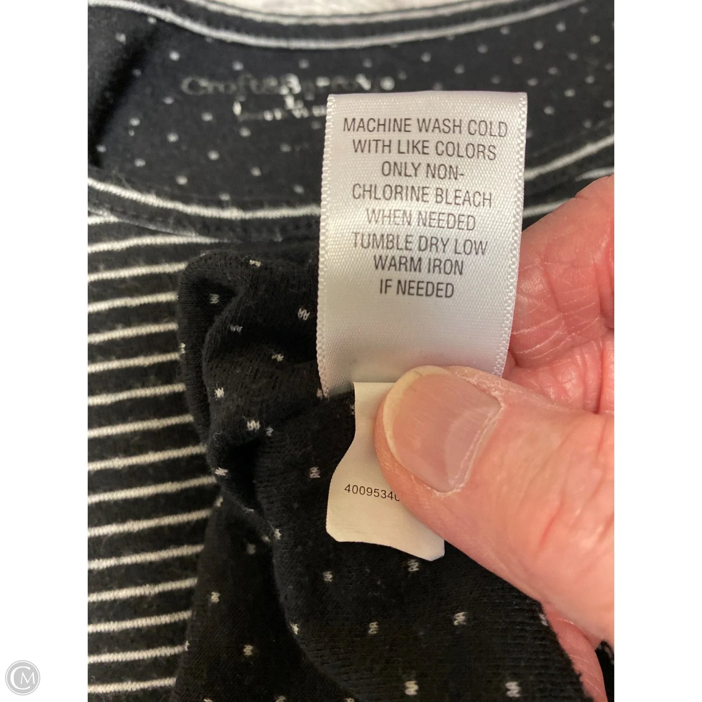 Top Long Sleeve By Croft And Barrow In Black, Size: L