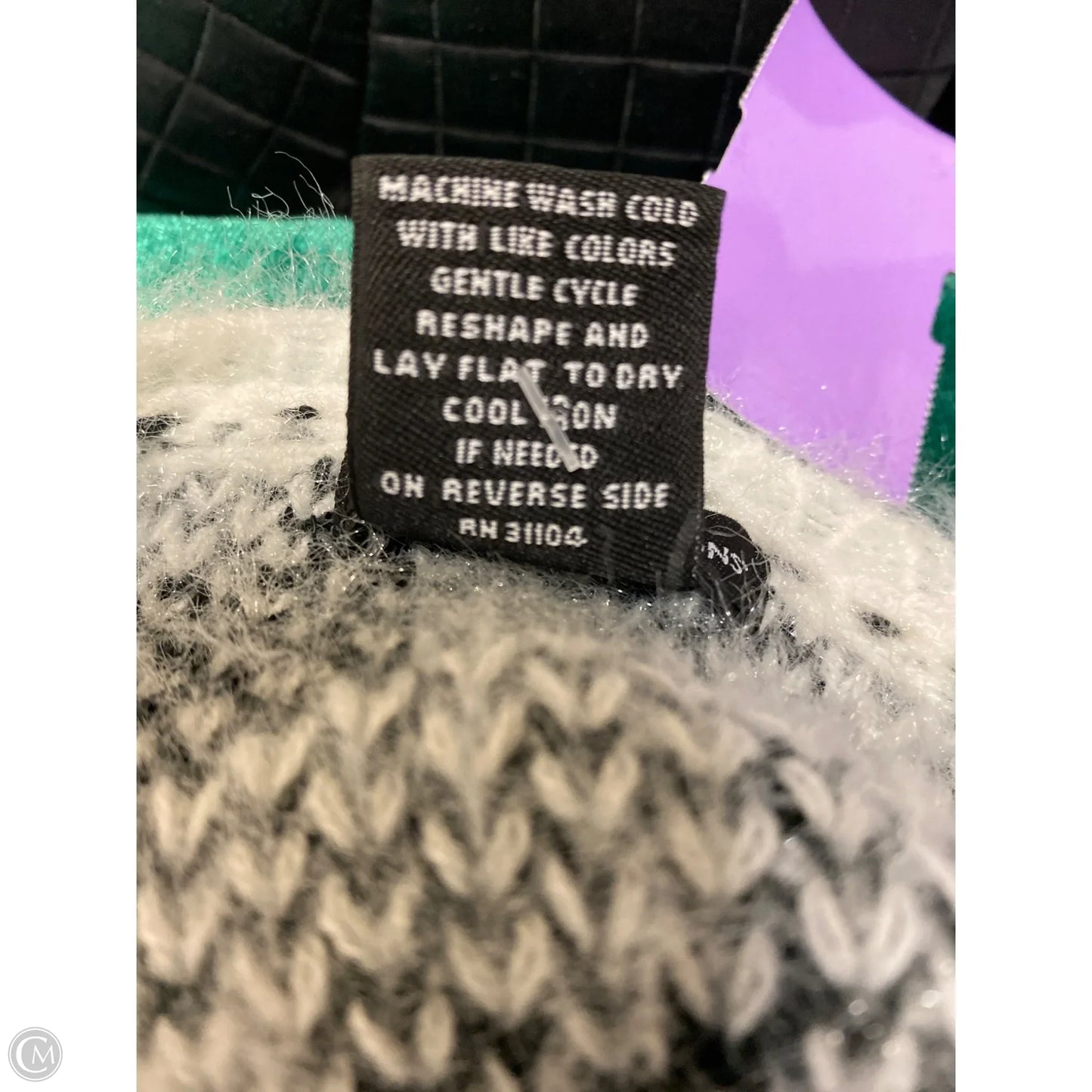 Sweater Cardigan By New Directions In Black & White, Size: S