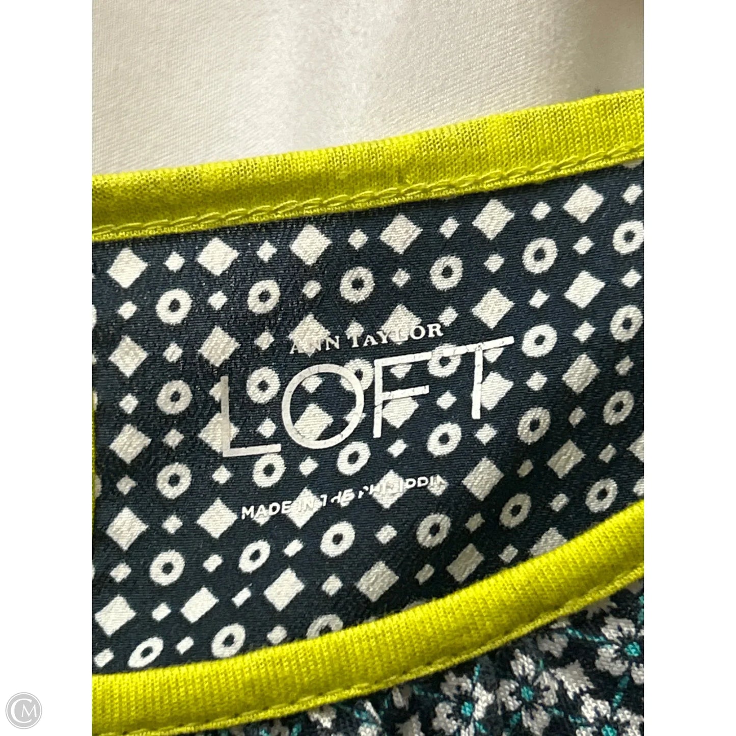 Top Short Sleeve By Loft In Navy, Size: M