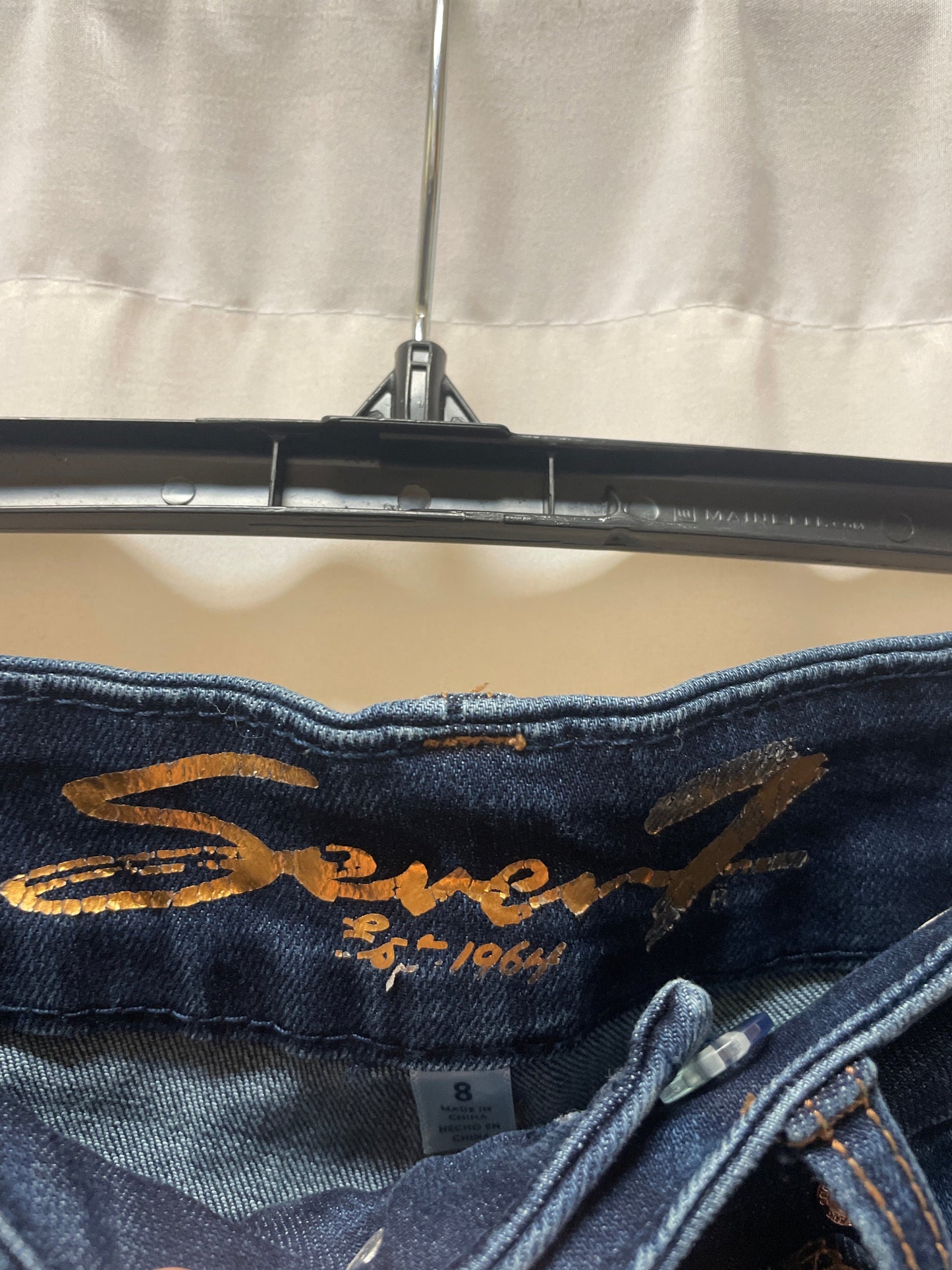 Jeans Skinny By Seven 7 In Blue Denim, Size: 8