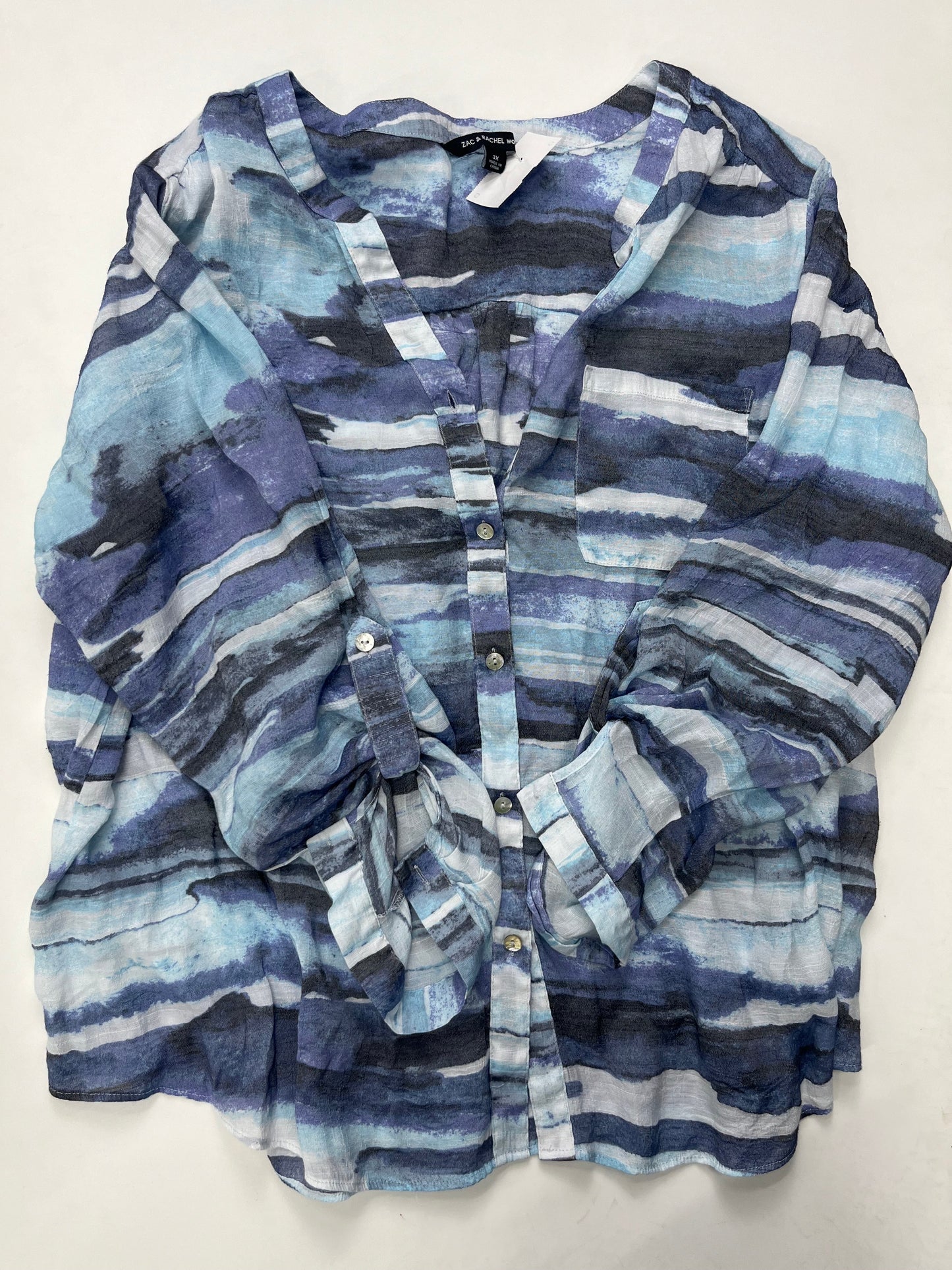Blouse Long Sleeve By Zac And Rachel Size: 3x