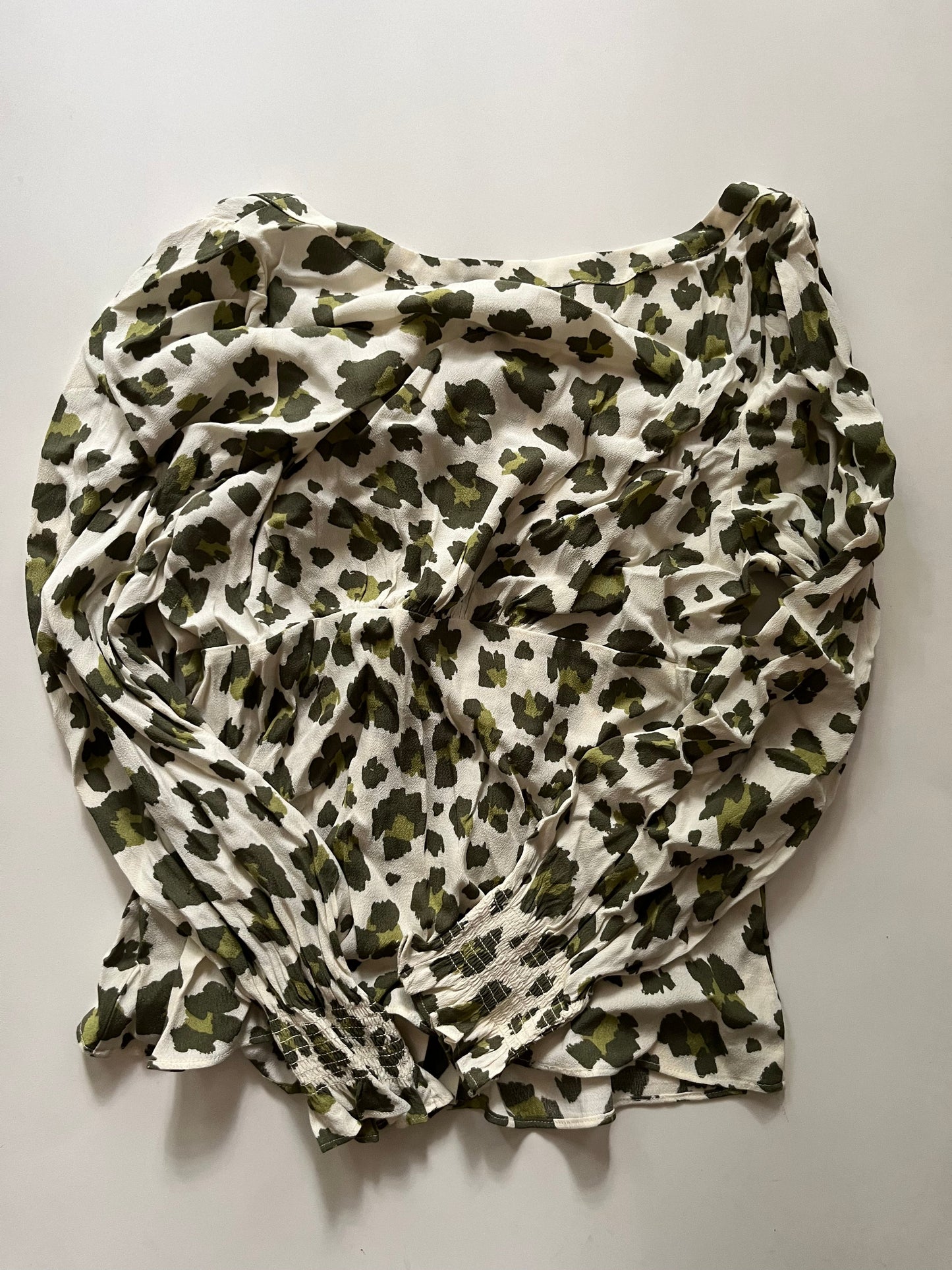 Blouse Long Sleeve By Loft In Green, Size: Petite Medium